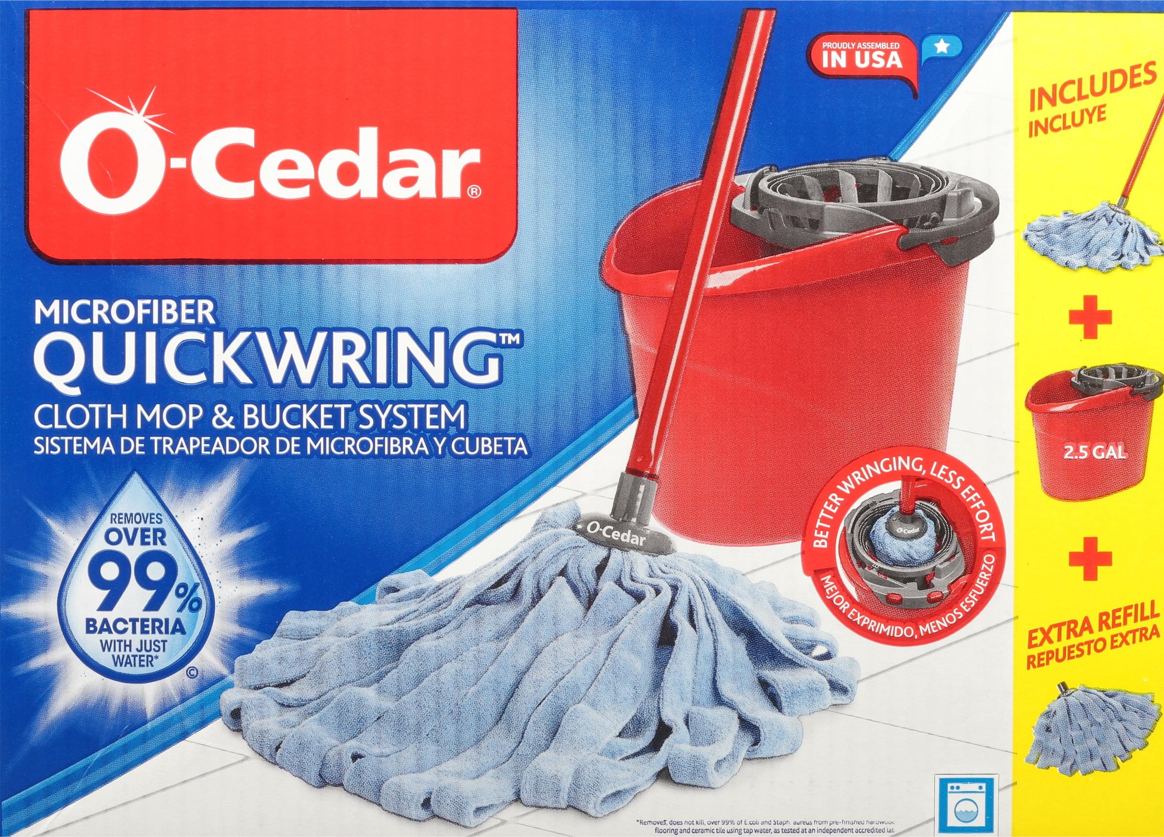 O-Cedar Microfiber Cloth Mop & QuickWring Bucket System with 1 Extra Refill