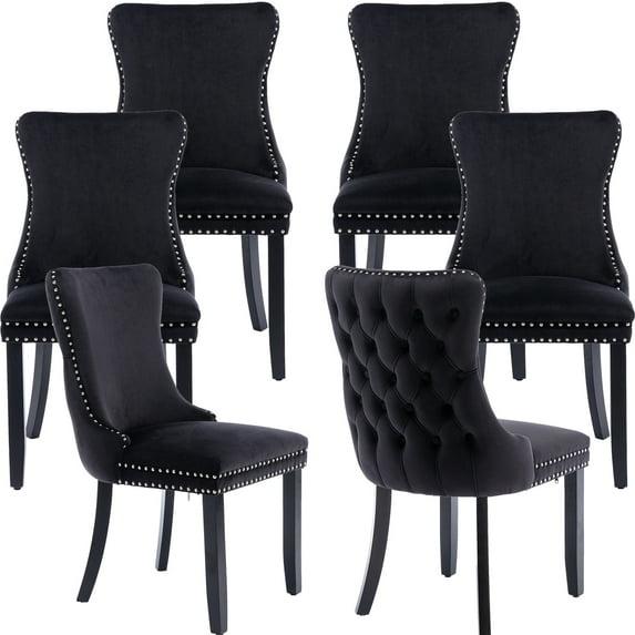 Rosdorf Park Velvet Kitchen Upholstered Dining Chair (Set of 6)