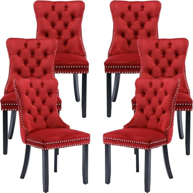 Rosdorf Park High-end Tufted Velvet Upholstered Nailhead Dining Chair