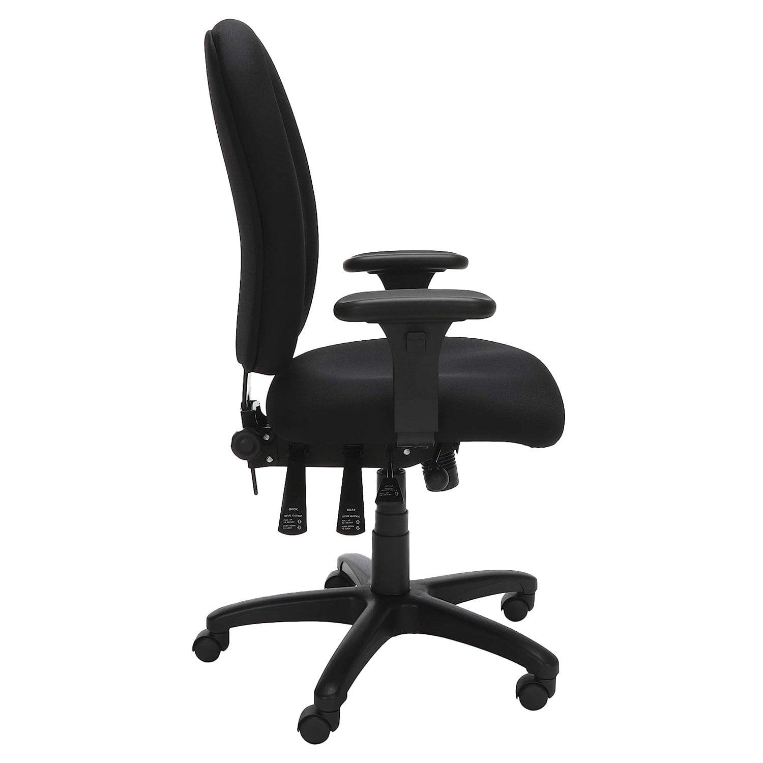 Black Ergonomic Mid Back Task Chair with Adjustable Arms