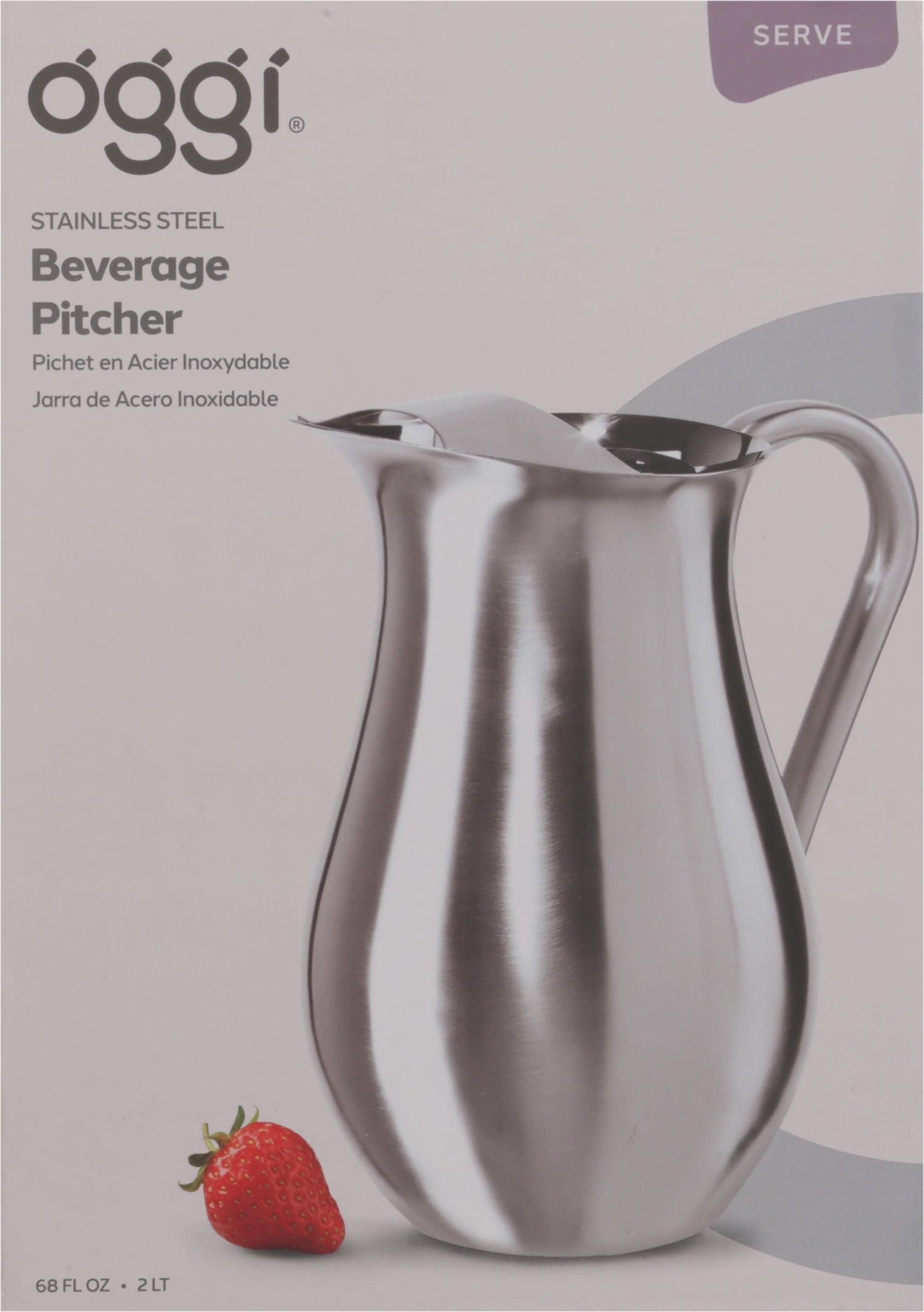 Oggi Serve Stainless Steel Pitcher (2 Lt, 68 Oz)