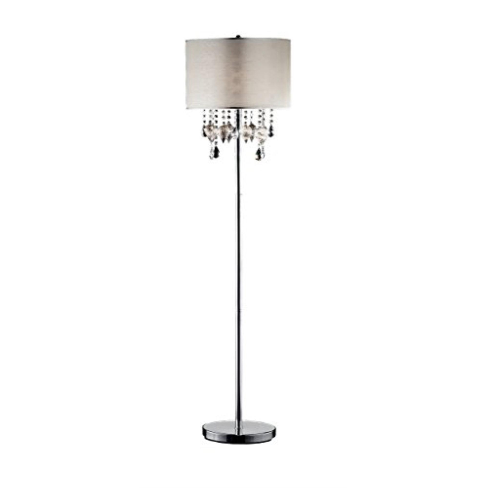 OK Lighting Drape Crystal Gl.Peach Floor Lamp