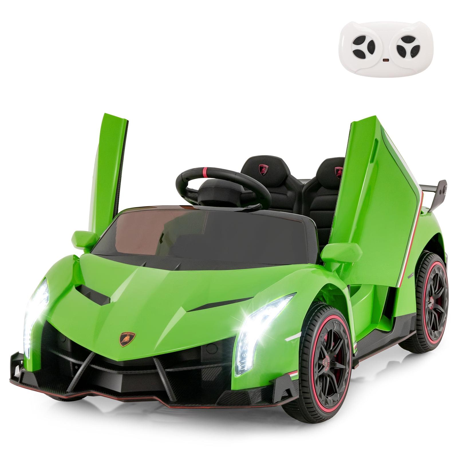 Green 12V 2-Seater Lamborghini Veneno Kids Ride-On Car