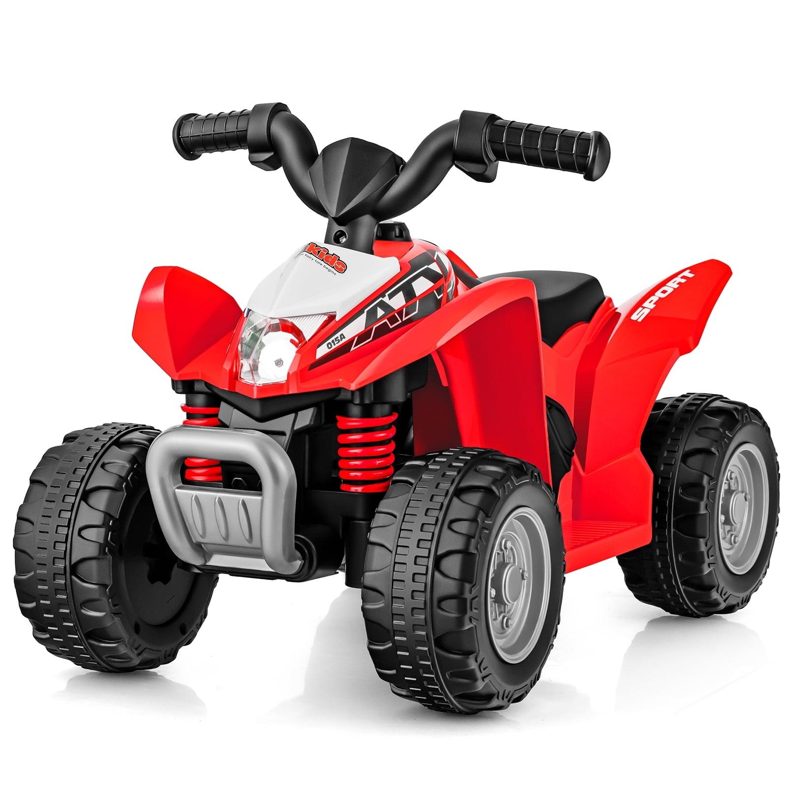 Red 6V Electric Ride-On Quad with LED Lights and Horn