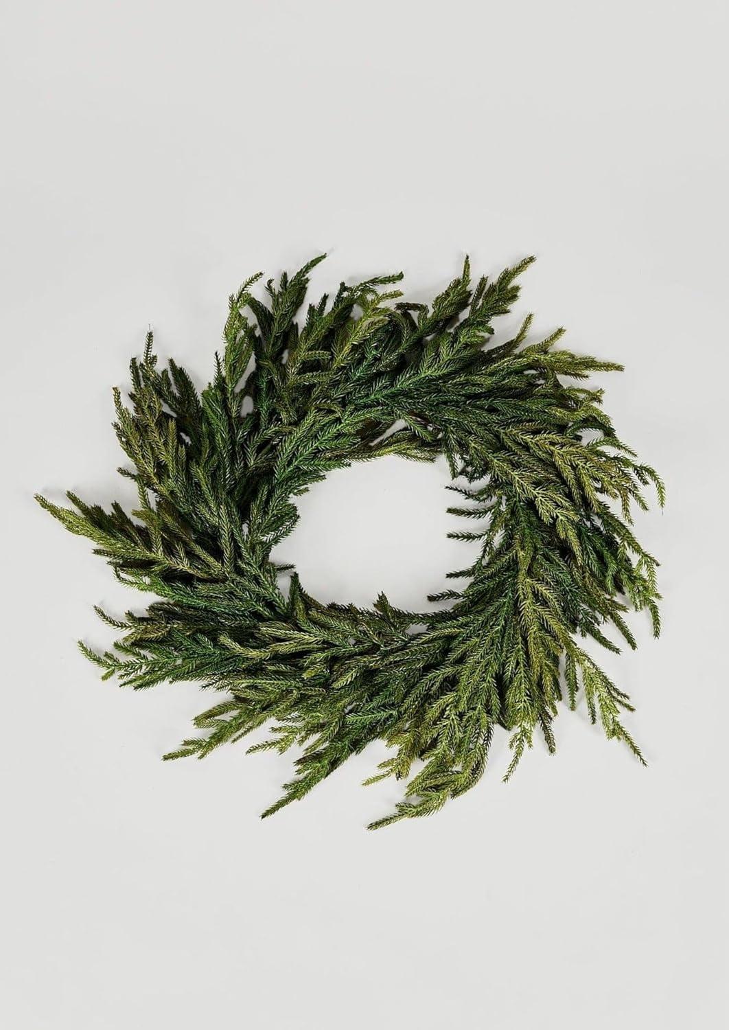 CodYinFI Real Touch Norfolk Pine Wreath - 24"