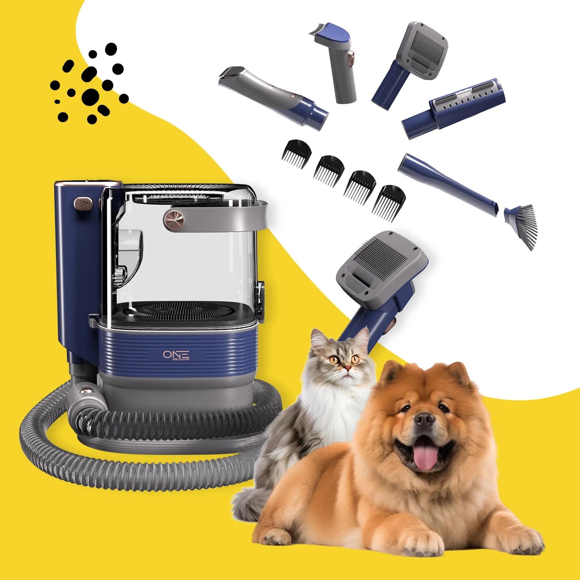 One Premium Pet Vacuum with Dog Grooming Kit, Pet Grooming Vacuum & Dog Clippers & Dog Brush for Shedding