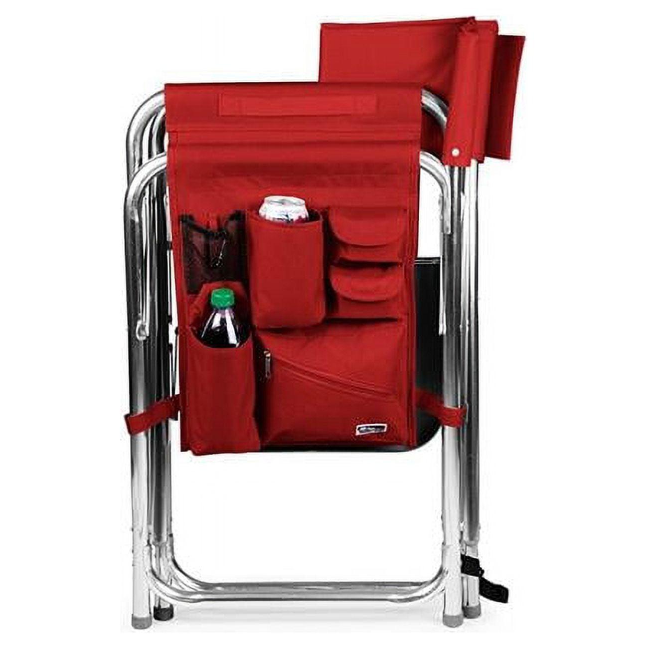 Red & Black Buffalo Plaid Aluminum Outdoor Director's Chair with Side Table