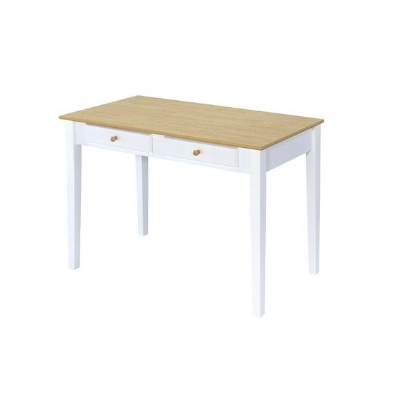 ORE International 30" Tall Wooden" Top Cottage" Desk with 2 Drawers, White Finish