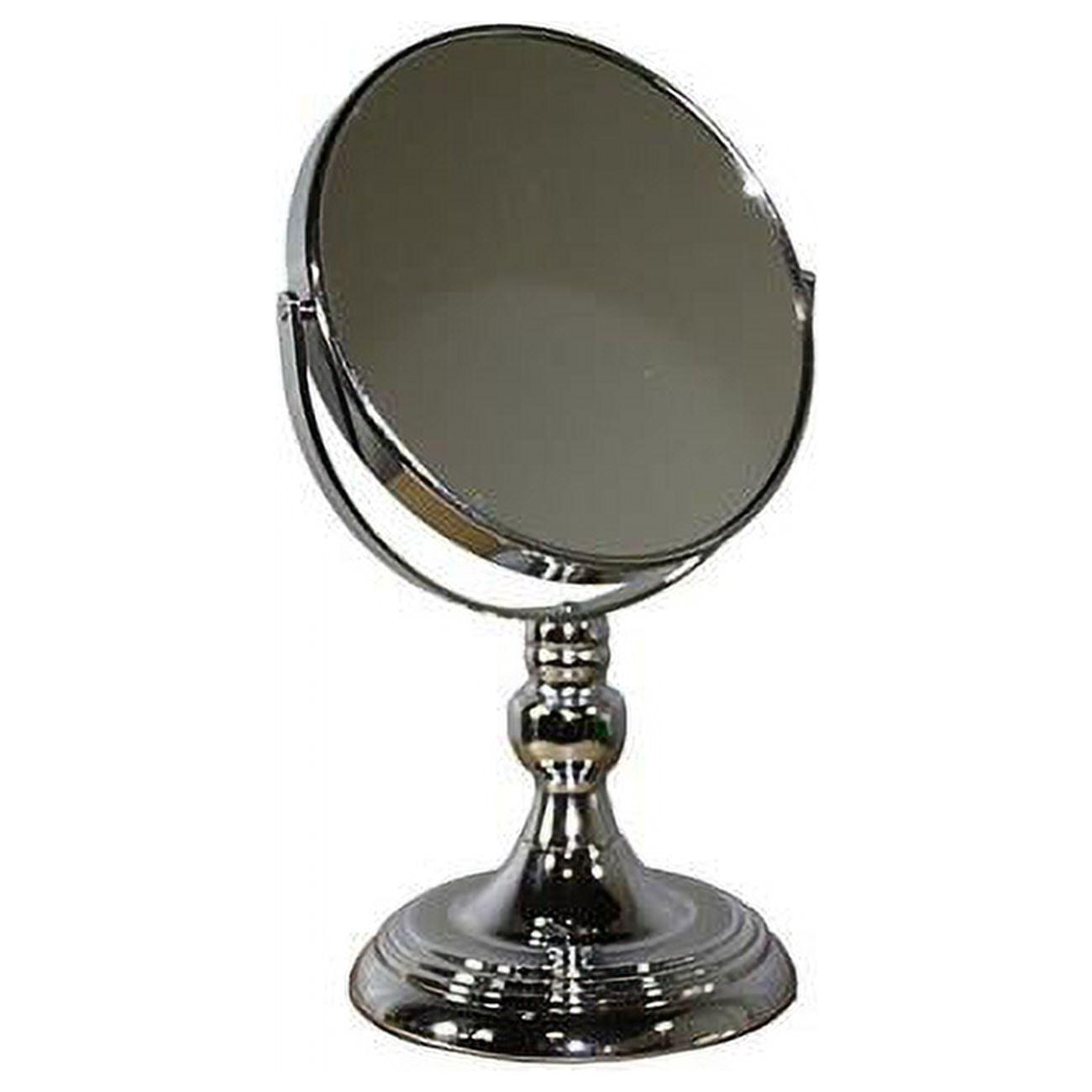 ORE International 6.5" Diameter Chrome Make-Up Mirror, x5 magnification, Silver finish