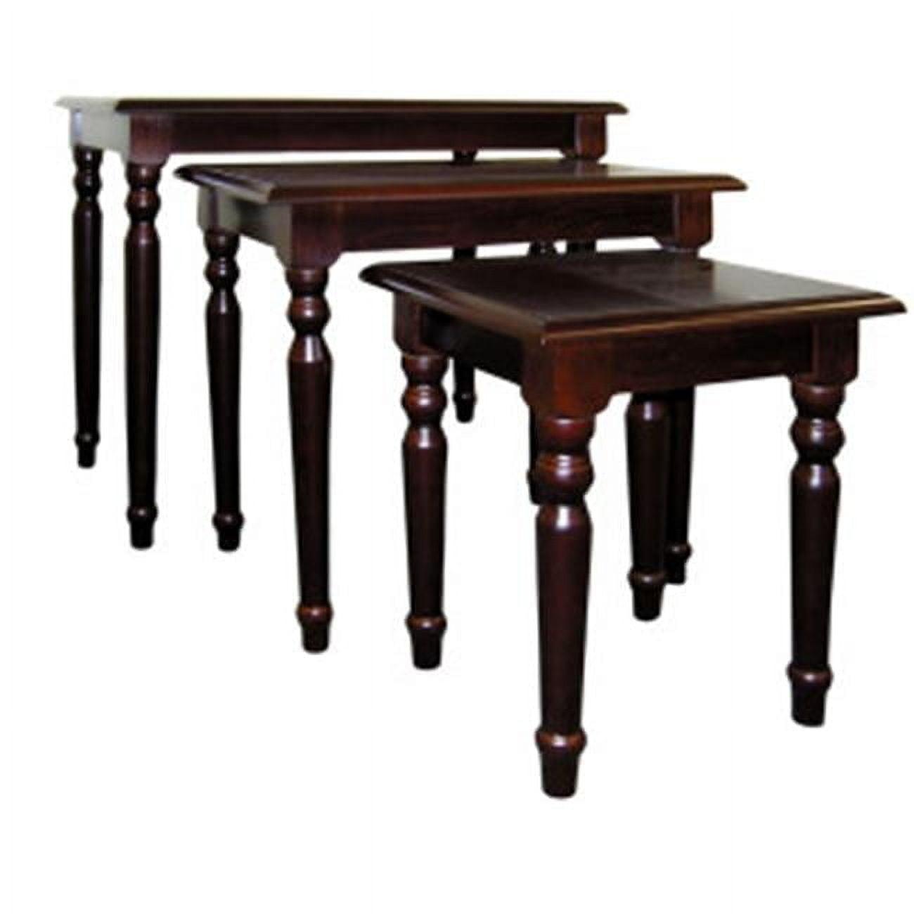 19" 3-PC Rectangular Nesting Table Cherry - Ore International: Hardwood, Space-Saving Design, Easy Separate