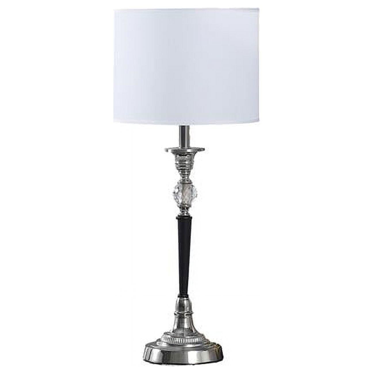 Albi 22.75" Black and Silver Metal Crystal Table Lamp