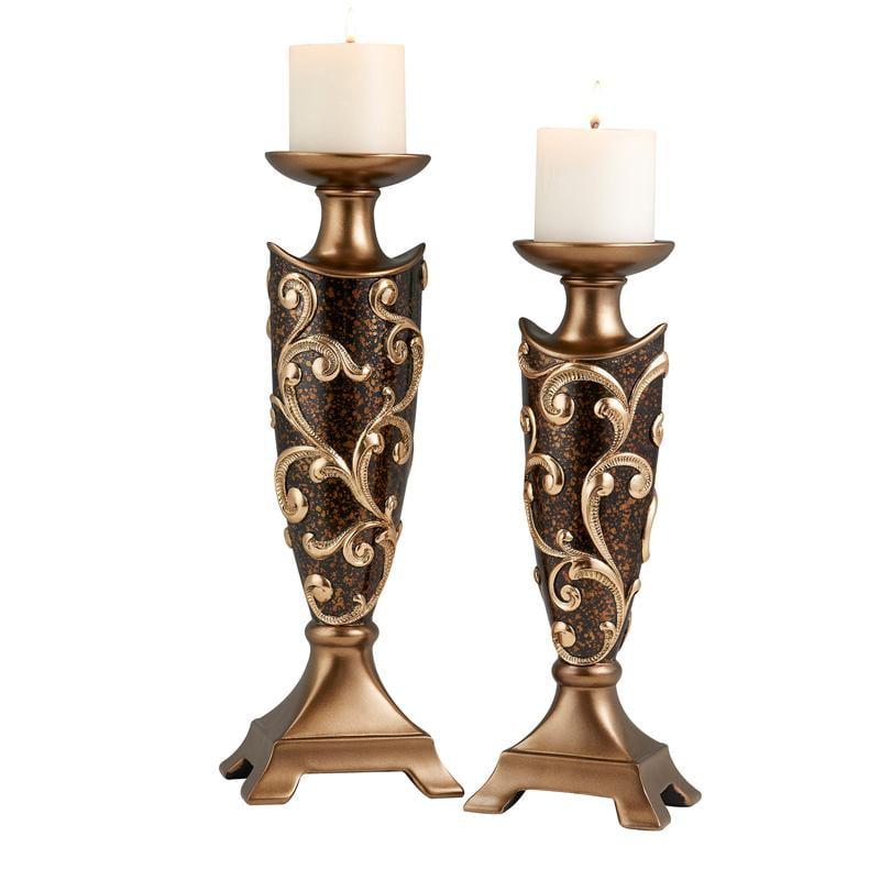 ORE international, Inc. 14", 16" Odysseus Baroque Candleholder Set Of 2
