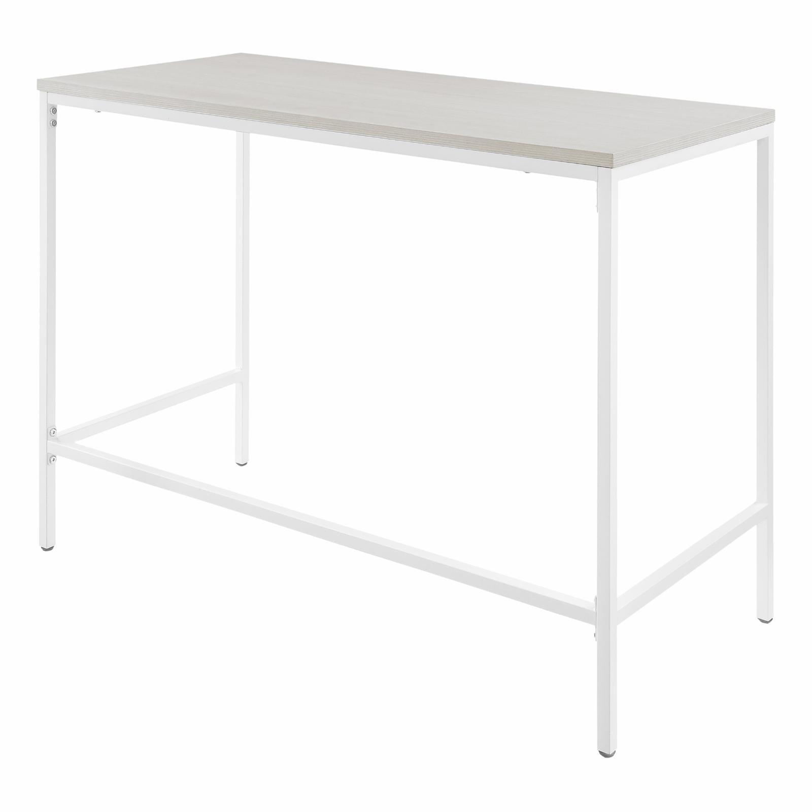 Contempo 42" White Oak Writing Desk with White Metal Frame