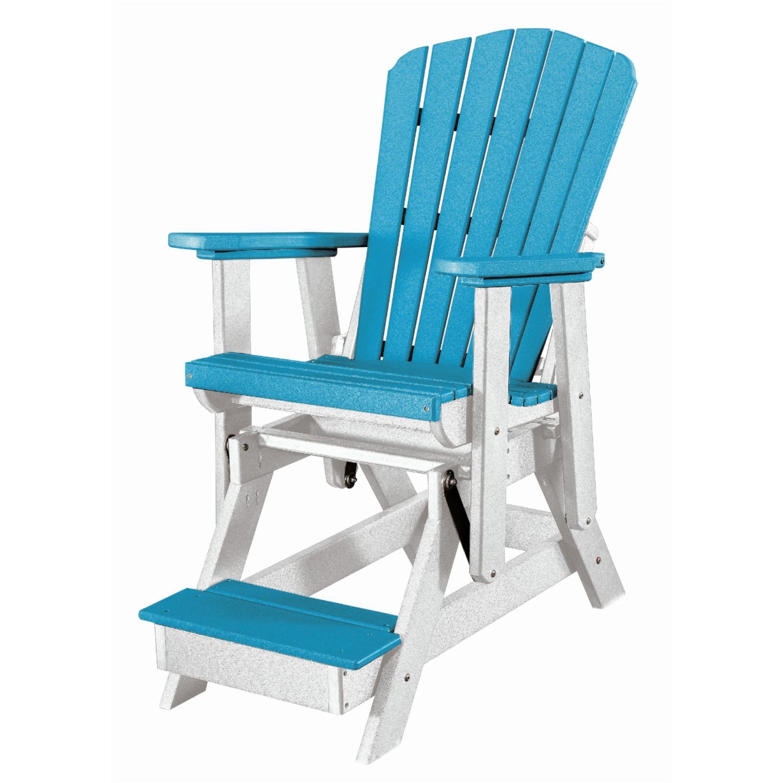 Aruba Blue and White Poly Resin Balcony Glider Chair