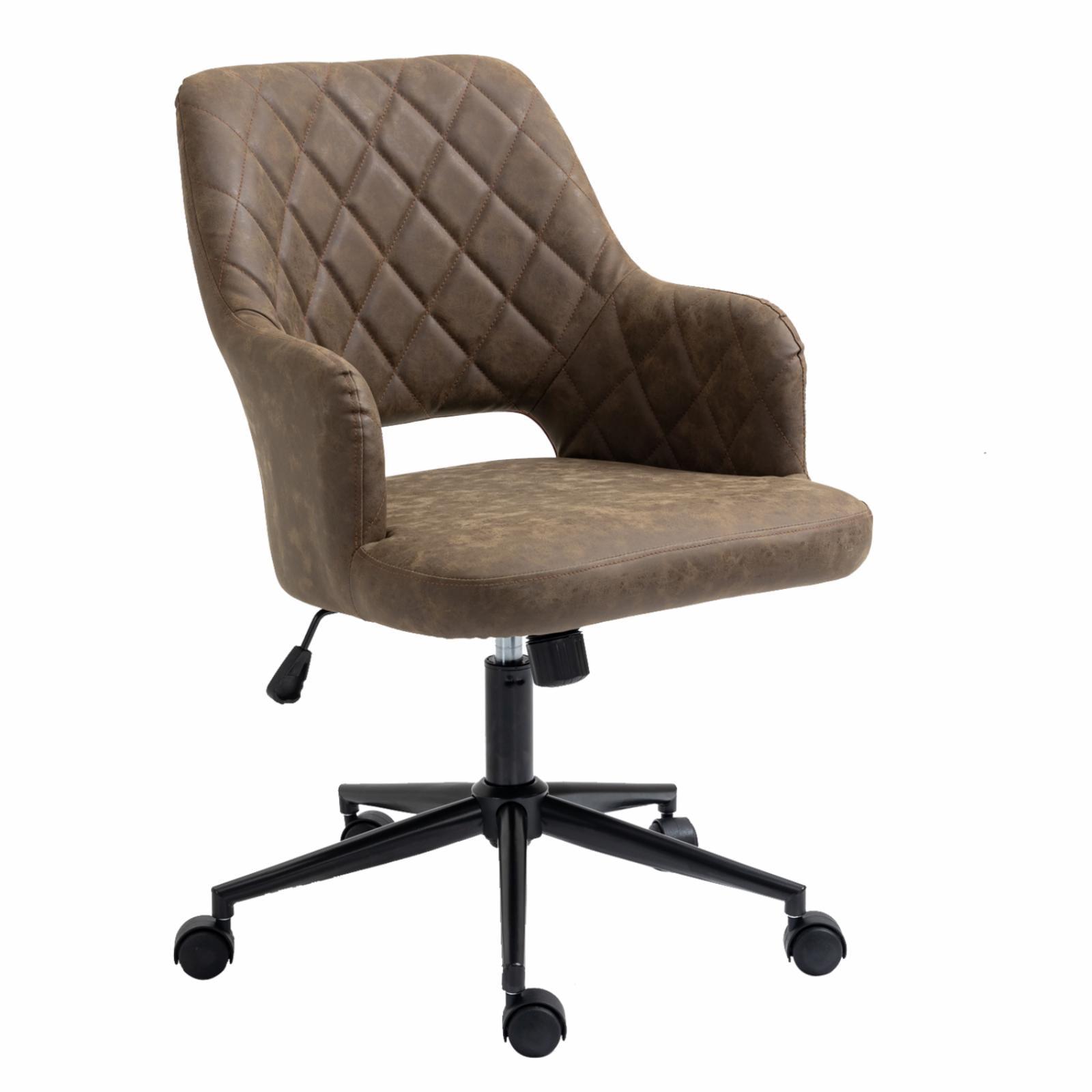 Brown Faux Leather Swivel Executive Office Chair