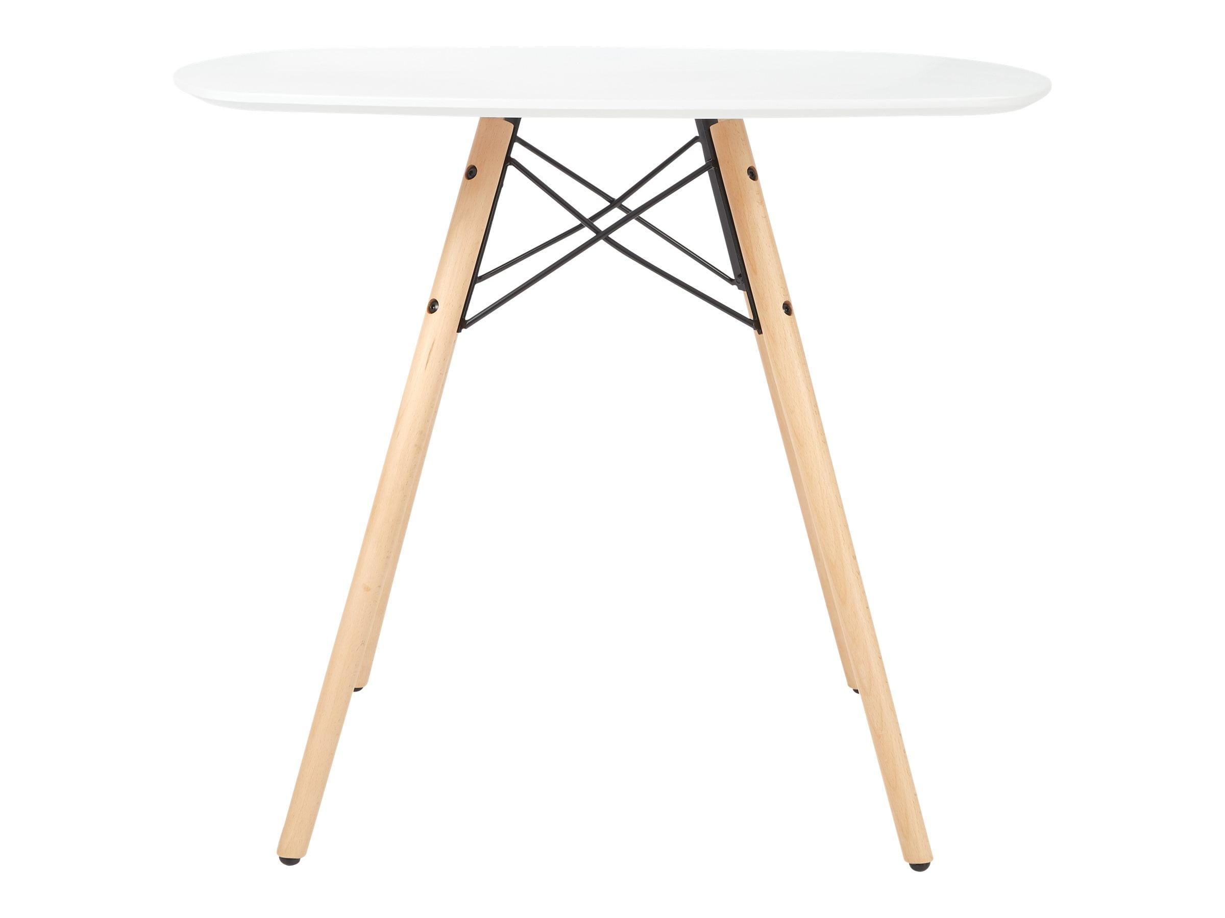 Allen Round White and Natural Wood Dining Table