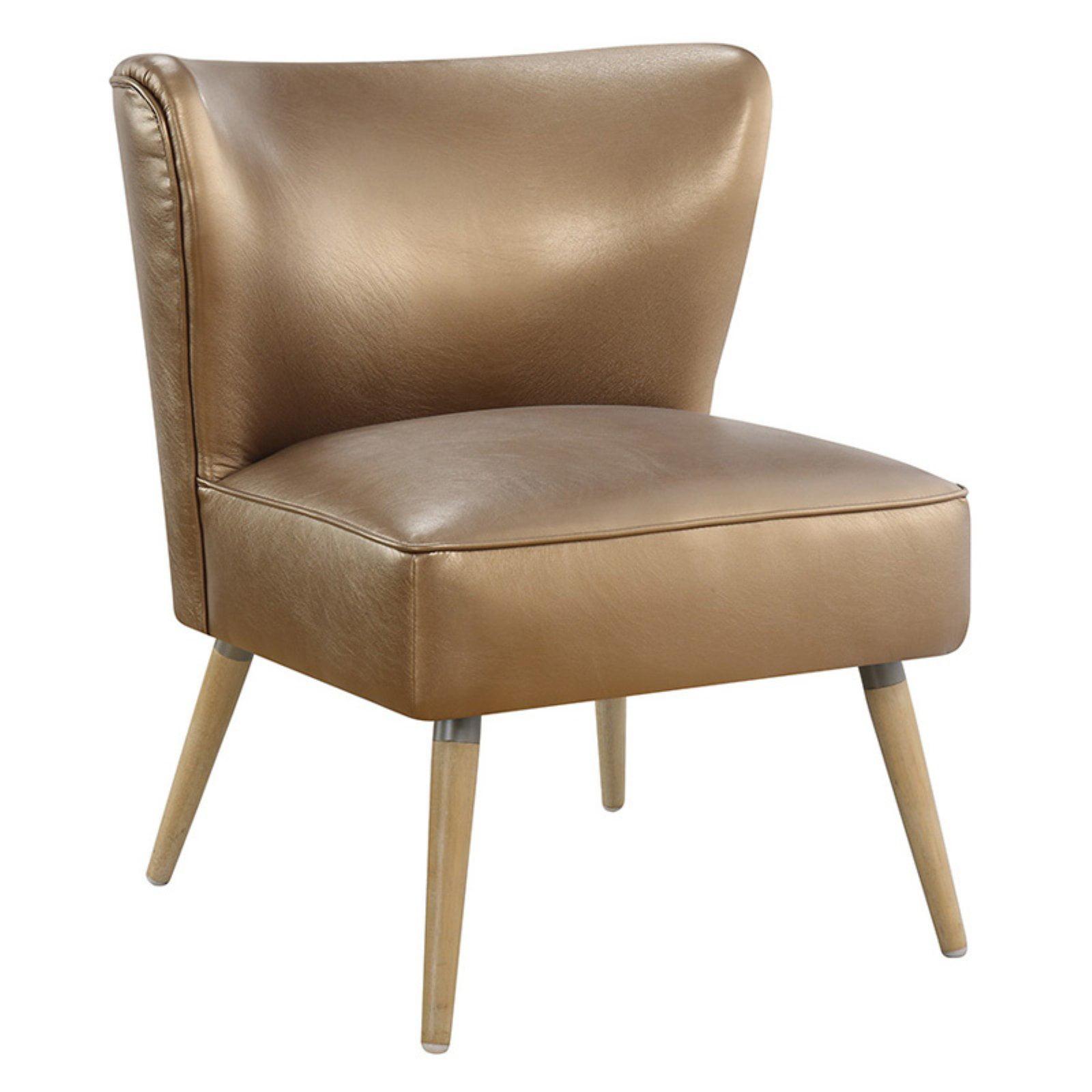 Mid-Century Modern Sizzle Copper Faux Leather Accent Chair