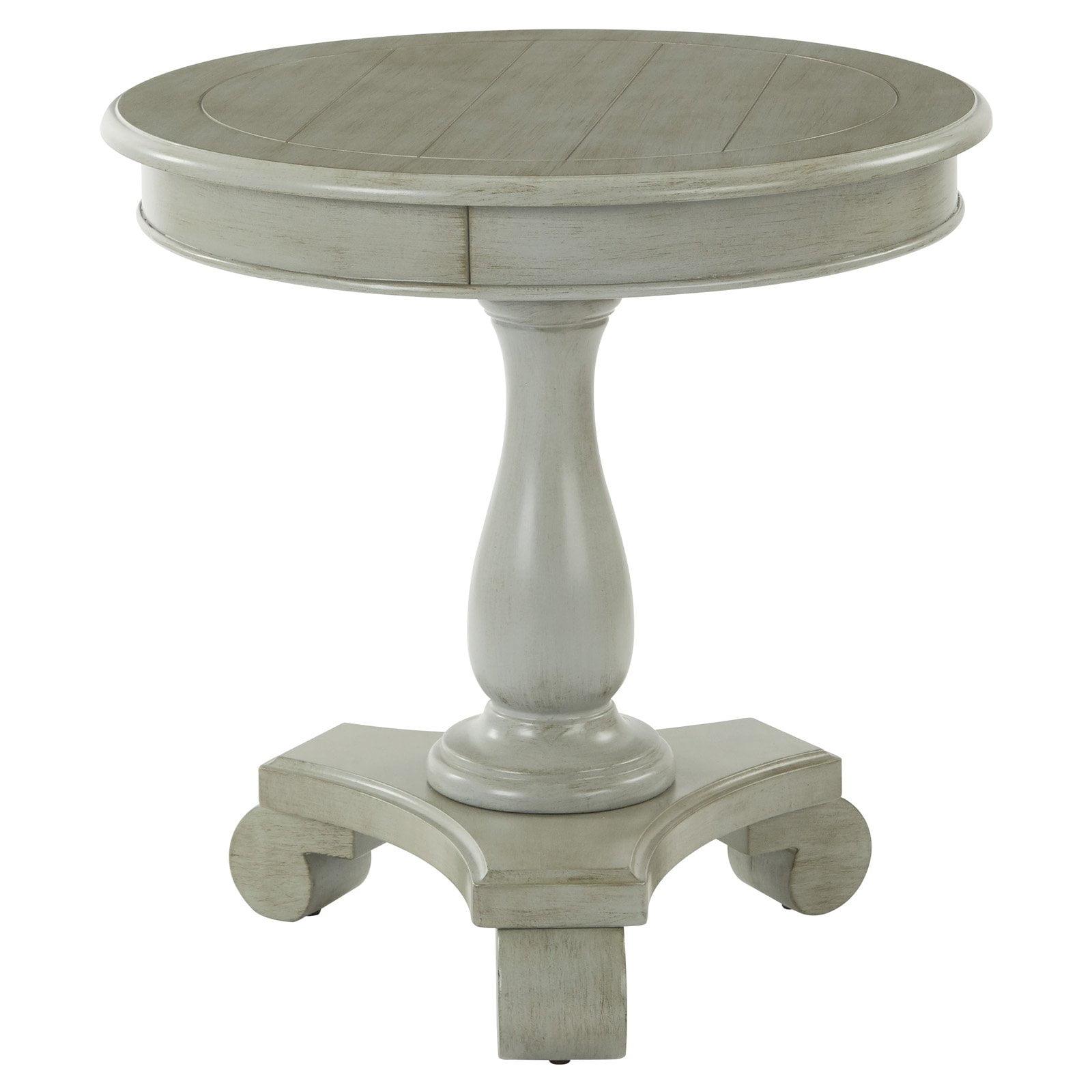 Antique Grey Round Rubberwood Accent Table