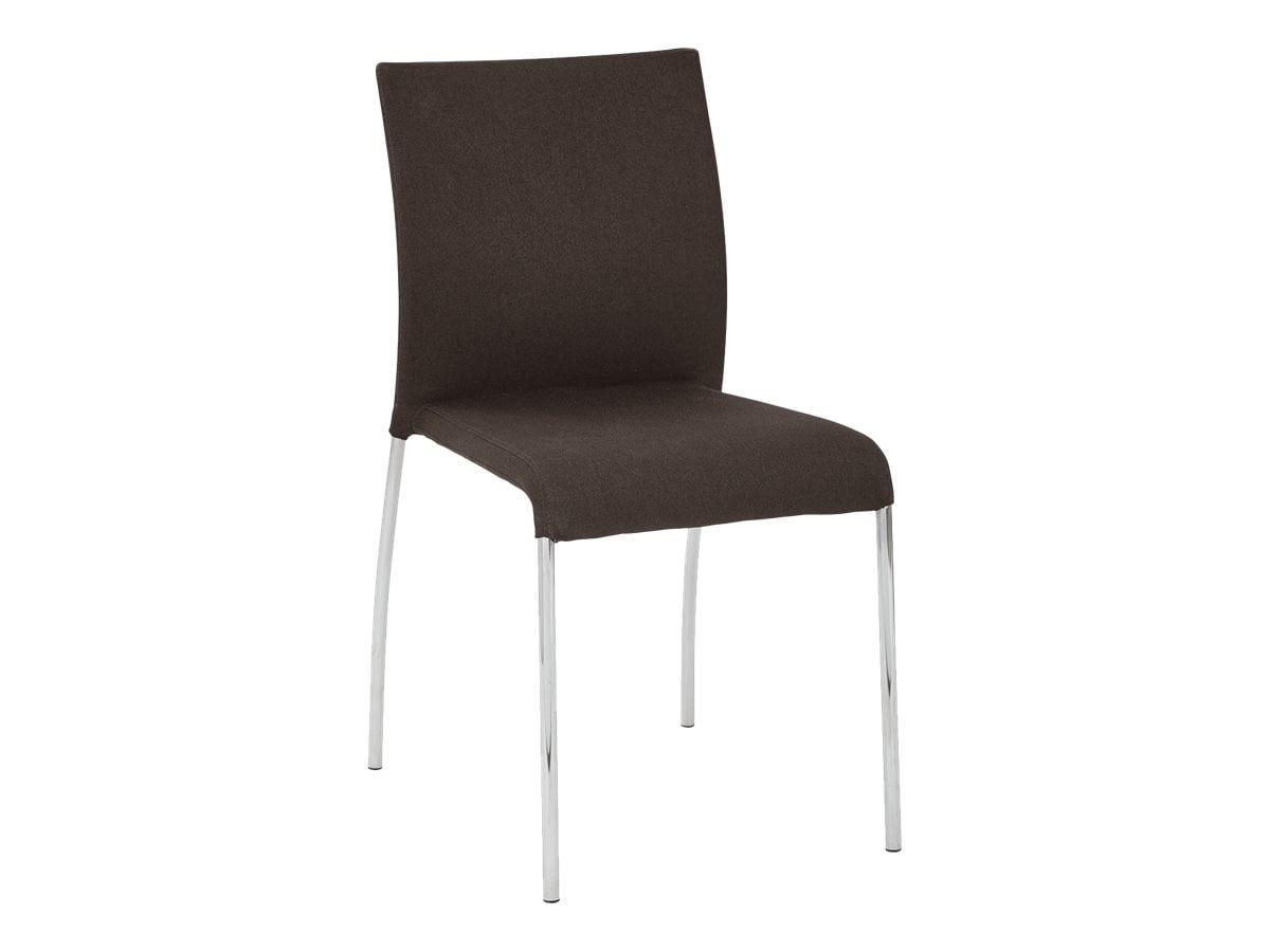 Conway Brown Fabric and Chrome Stacking Chair, 2-Pack