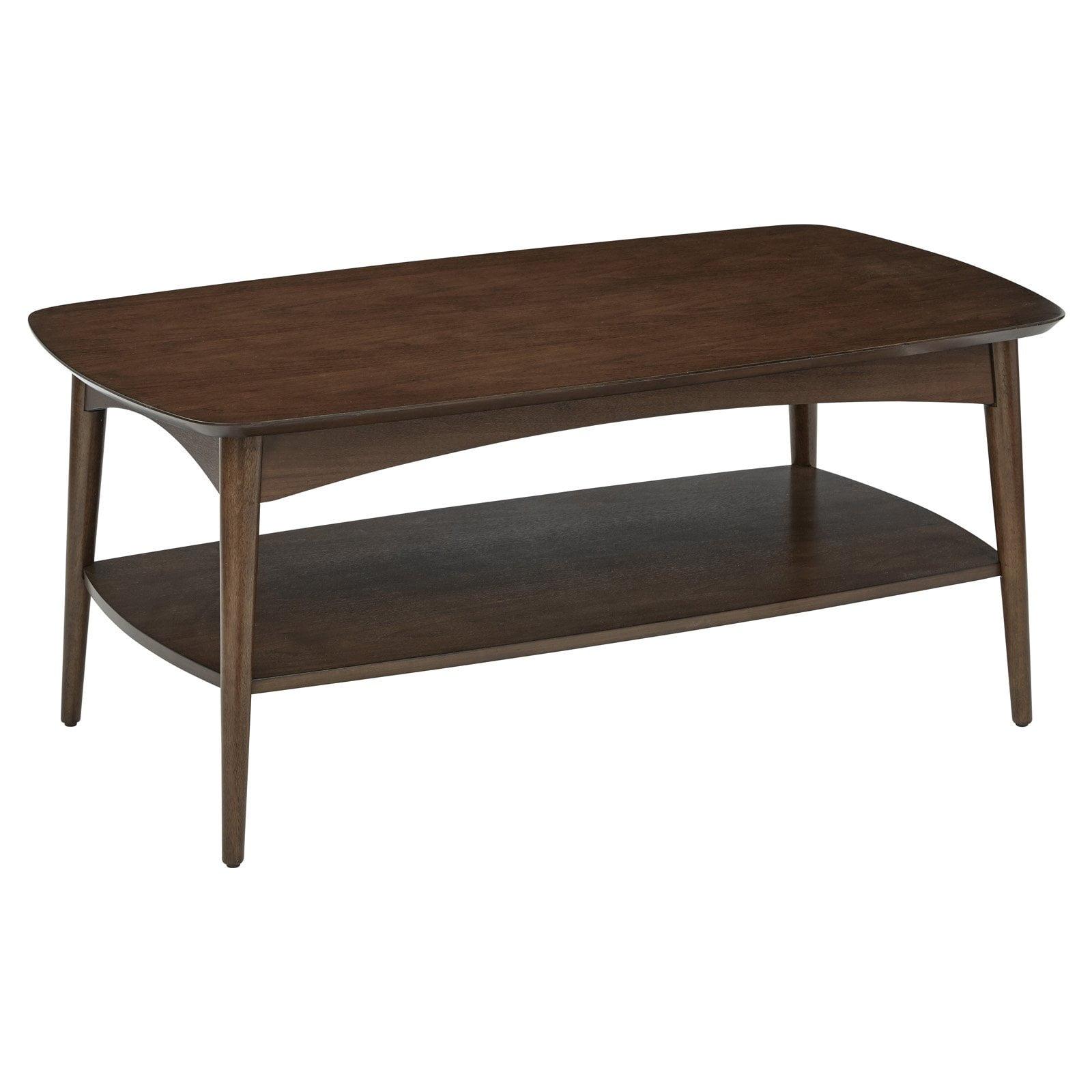 Copenhagen Mid-Century Walnut Rectangular Coffee Table with Storage