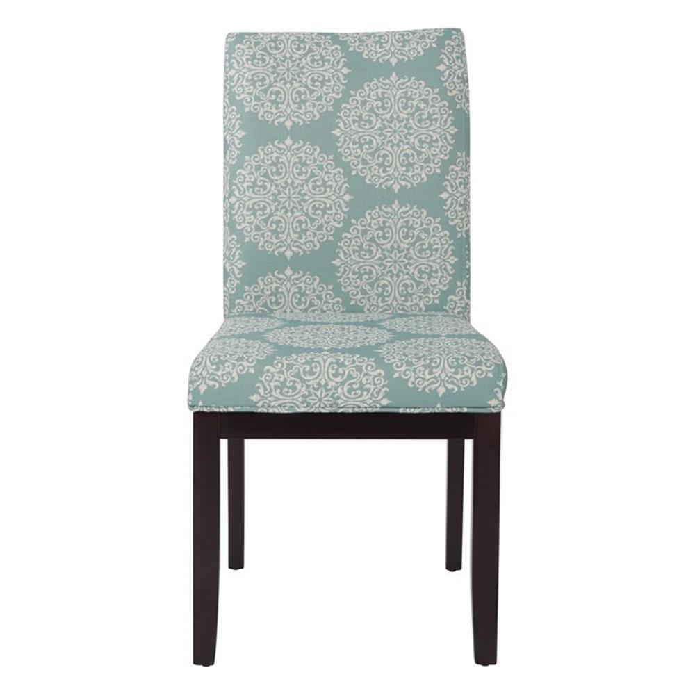 Dakota Parsons Chair Gabrielle Sky - OSP Home Furnishings: Classic Espresso Legs, Padded Seat