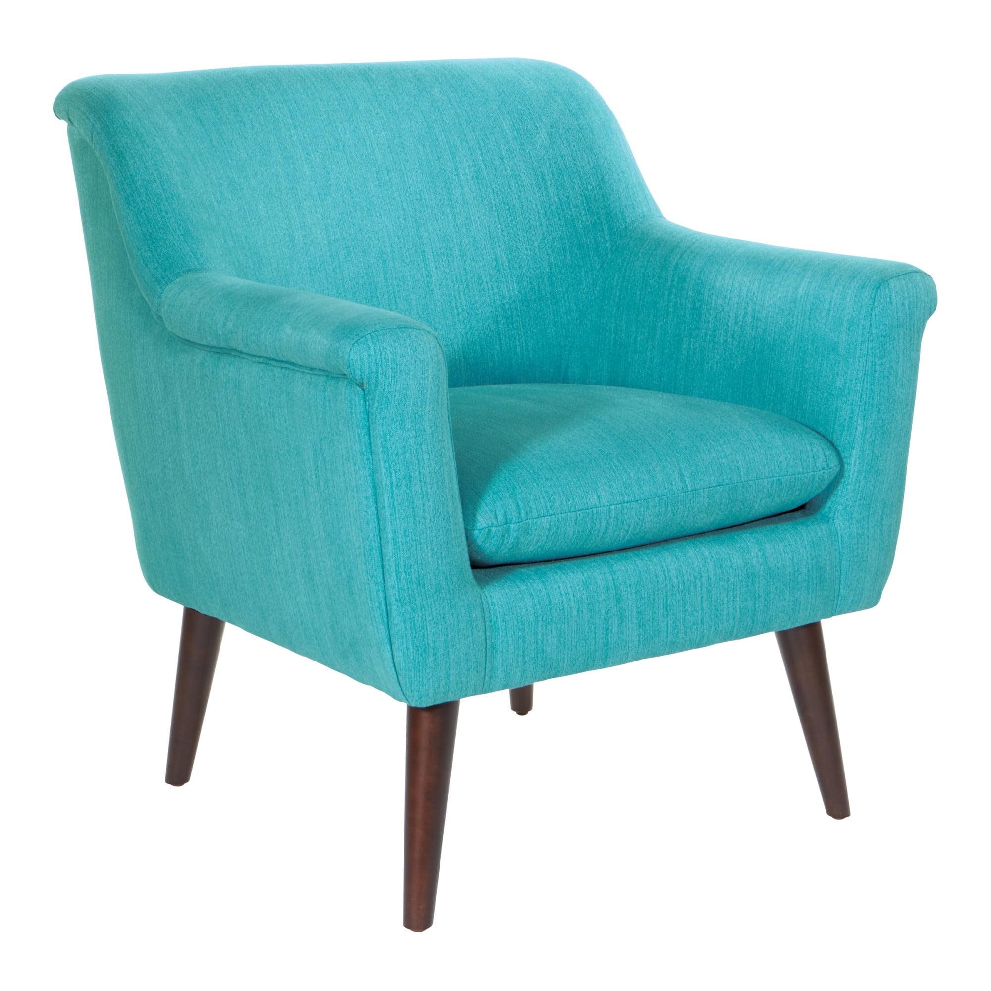 OSP Home Furnishings Dane Fabric Upholstered Accent Chair Turquoise/Dark Coffee