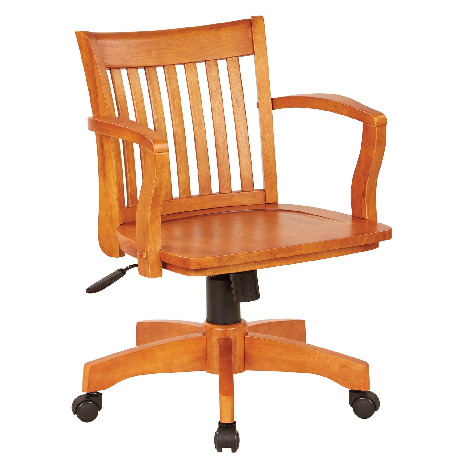 OSP Home Furnishings Deluxe Wood Bankers Offcie Chair in Fruit Wood Finish