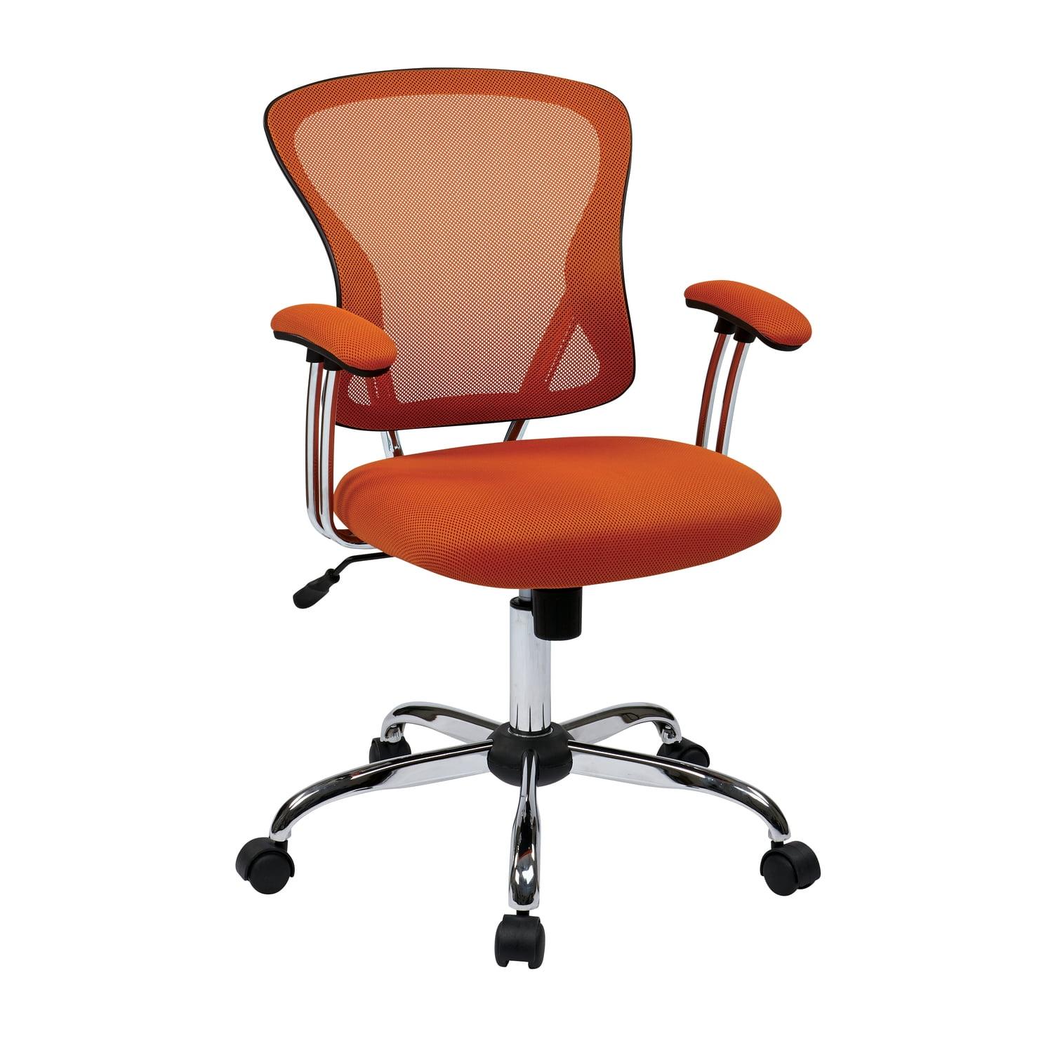 OSP Home Furnishings Juliana Task Chair with Orange Mesh Fabric Seat