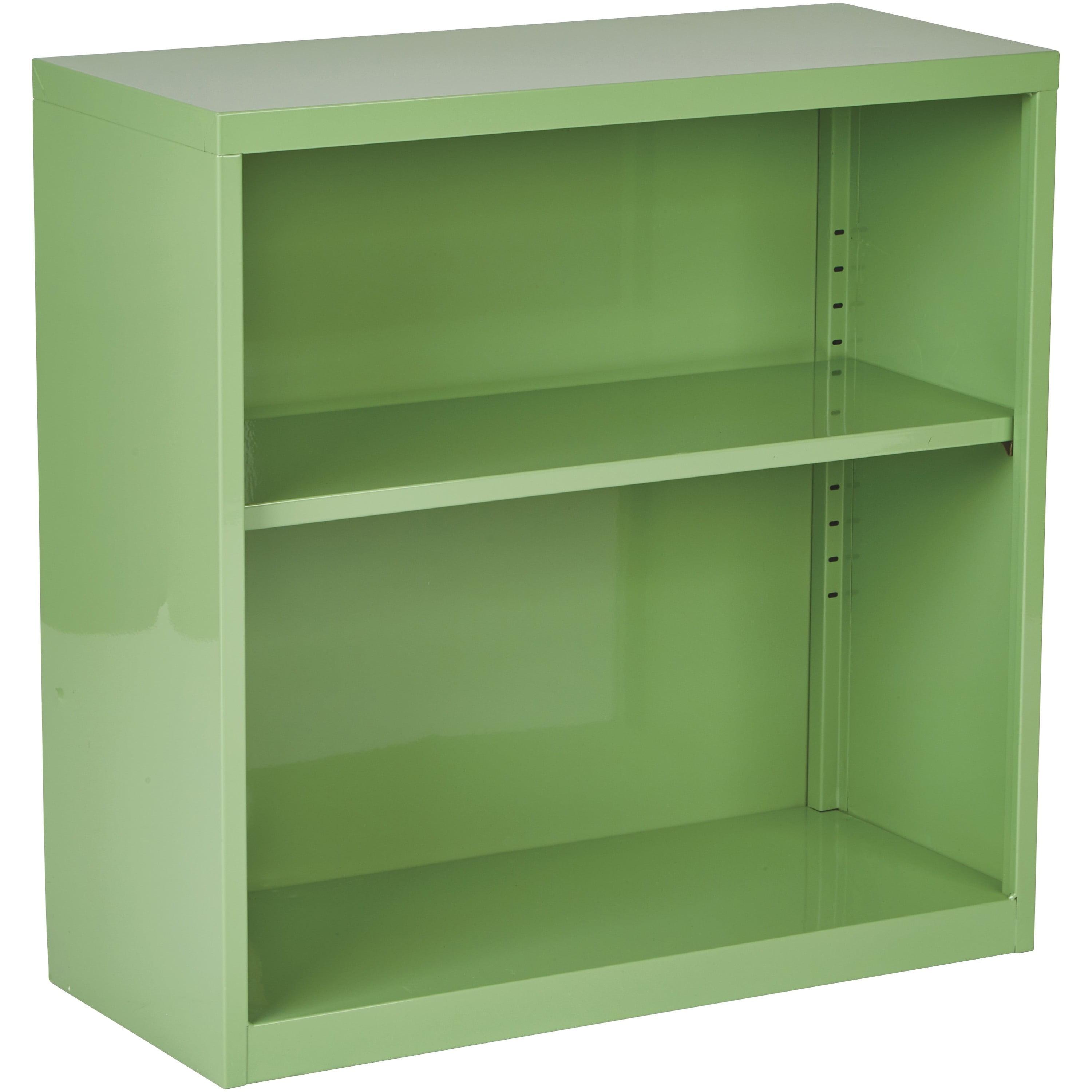 OSP Home Furnishings Metal Bookcase in Green Finish