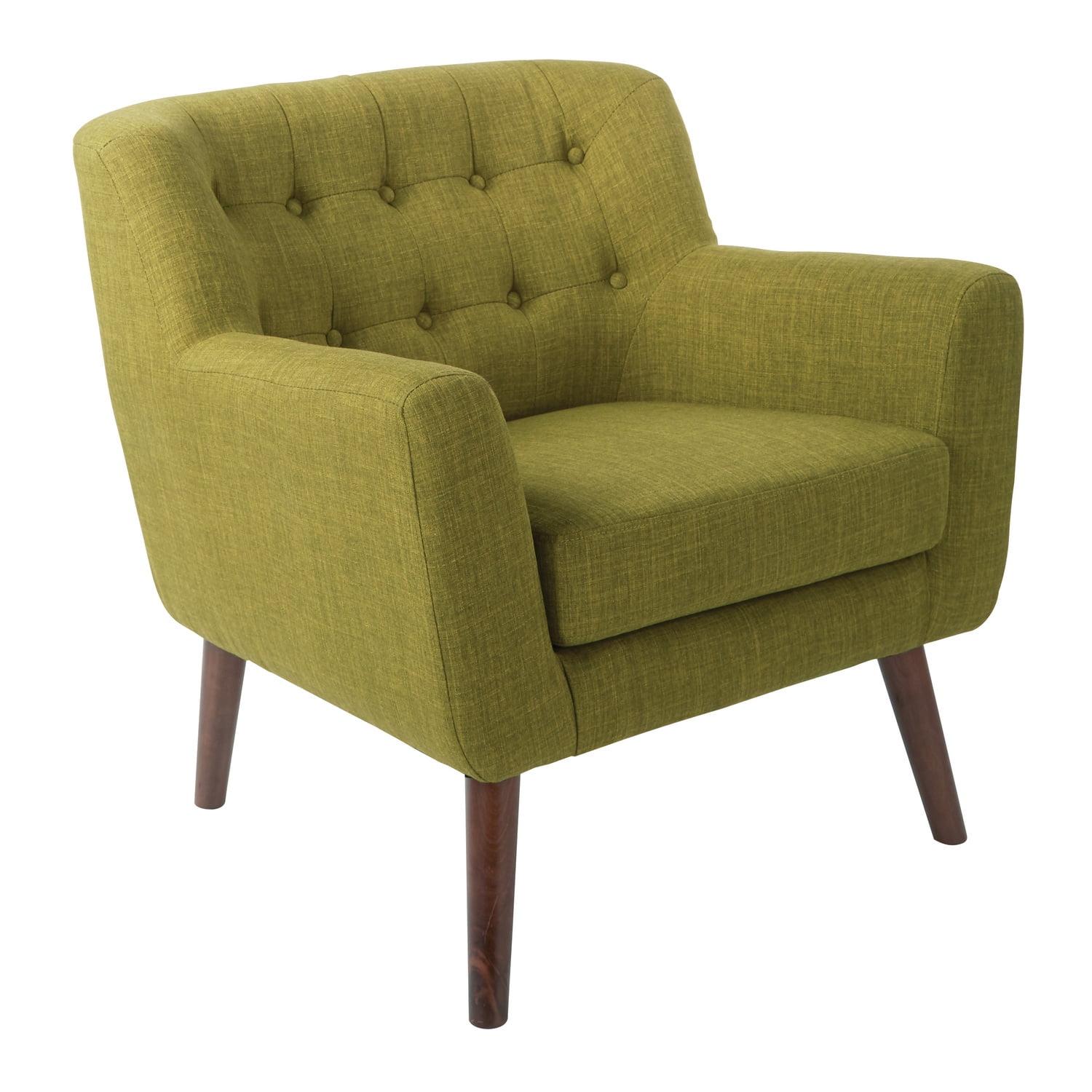 Mill Lane Chair with Coffee Legs Green - OSP Home Furnishings: Upholstered Polyester, Mid-Century Modern