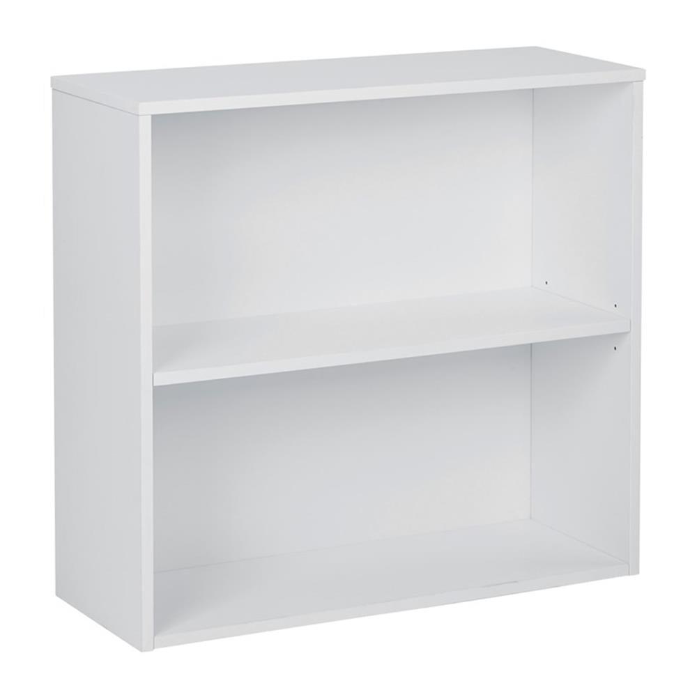 OSP Home Furnishings Prado 30 inch 2 Shelf White Bookcase Engineered Wood