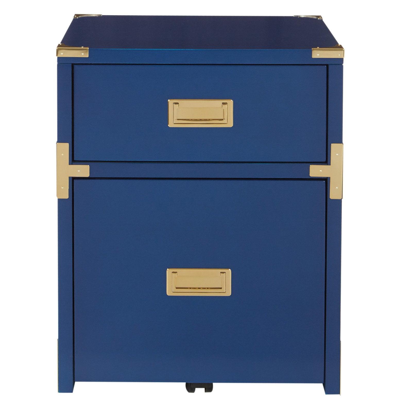 OSP Home Furnishings Wellington 2 Drawer File Cabinet in Lapis Blue ASM