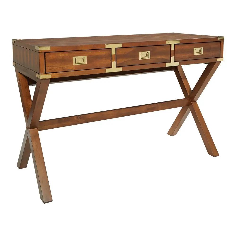 OSP Home Furnishings Wellington 46" Desk with Power in Toasted Wheat Finish