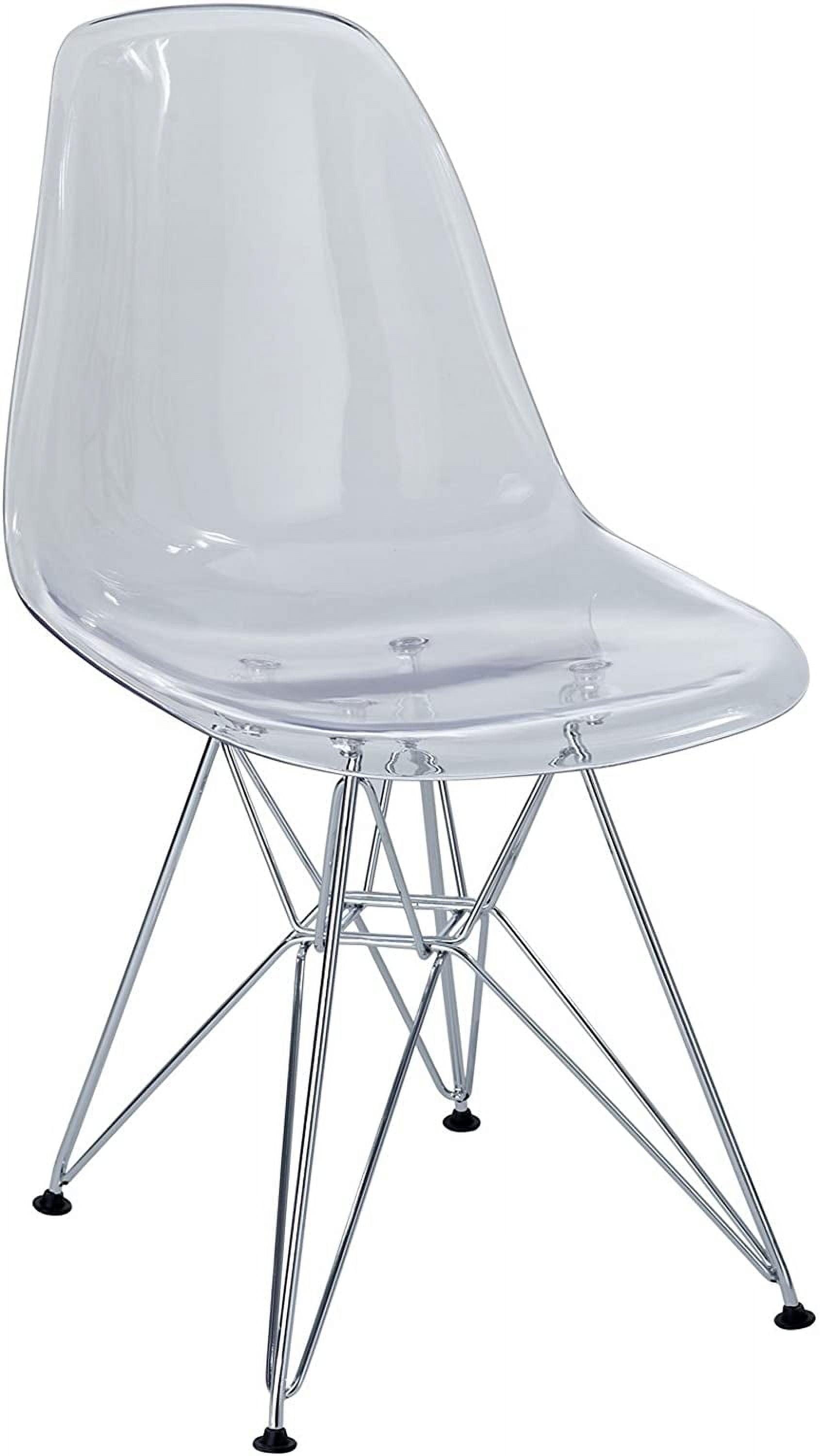 Modway Plastic Dining Chair in Clear with Wire Base