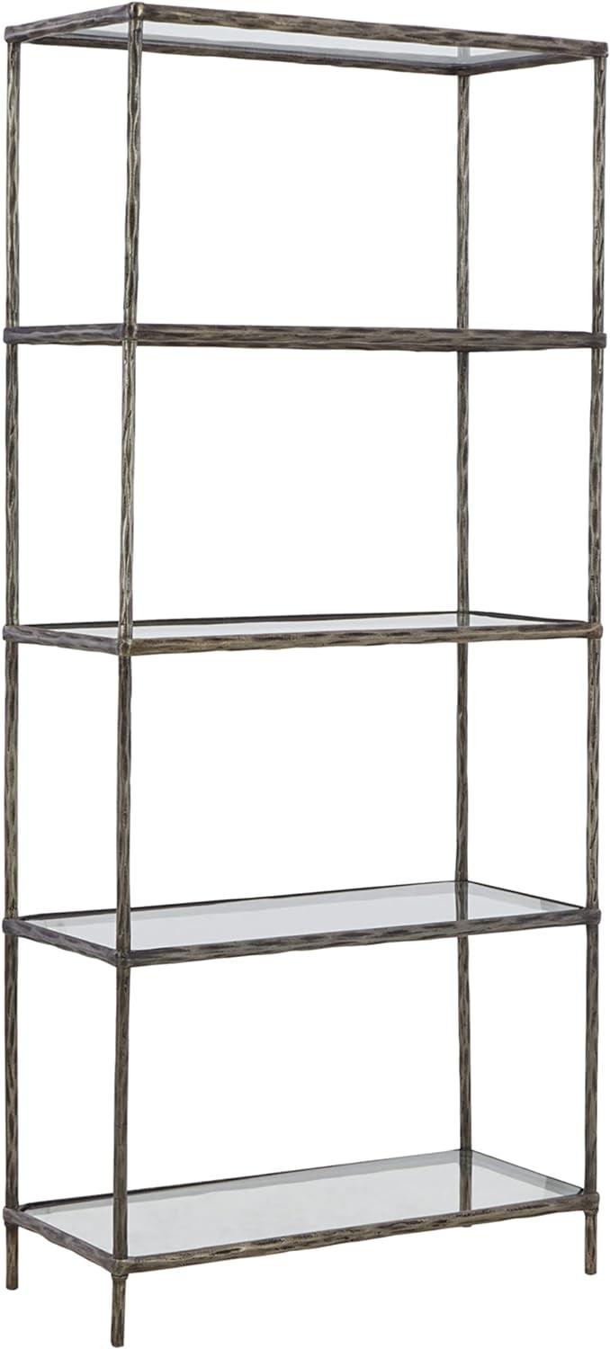 Ryandale Transitional 72'' Dark Gray Aluminum Etagere Bookcase