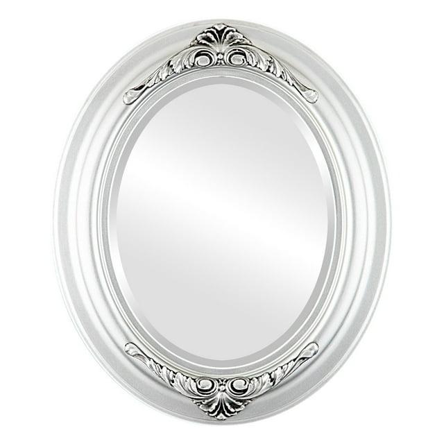 OVALCREST by The OVALCREST Mirror Store Winchester Framed Oval Mirror in Silver Spray 21x25