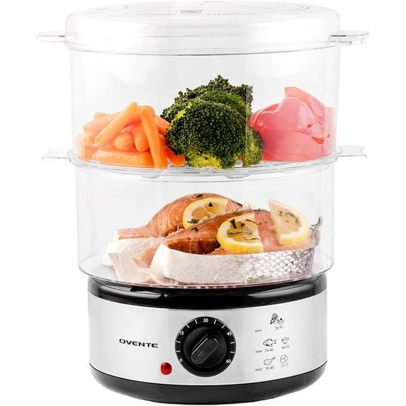 OVENTE 2-Tier Electric Food Steamer 5 Quarts Total Capacity