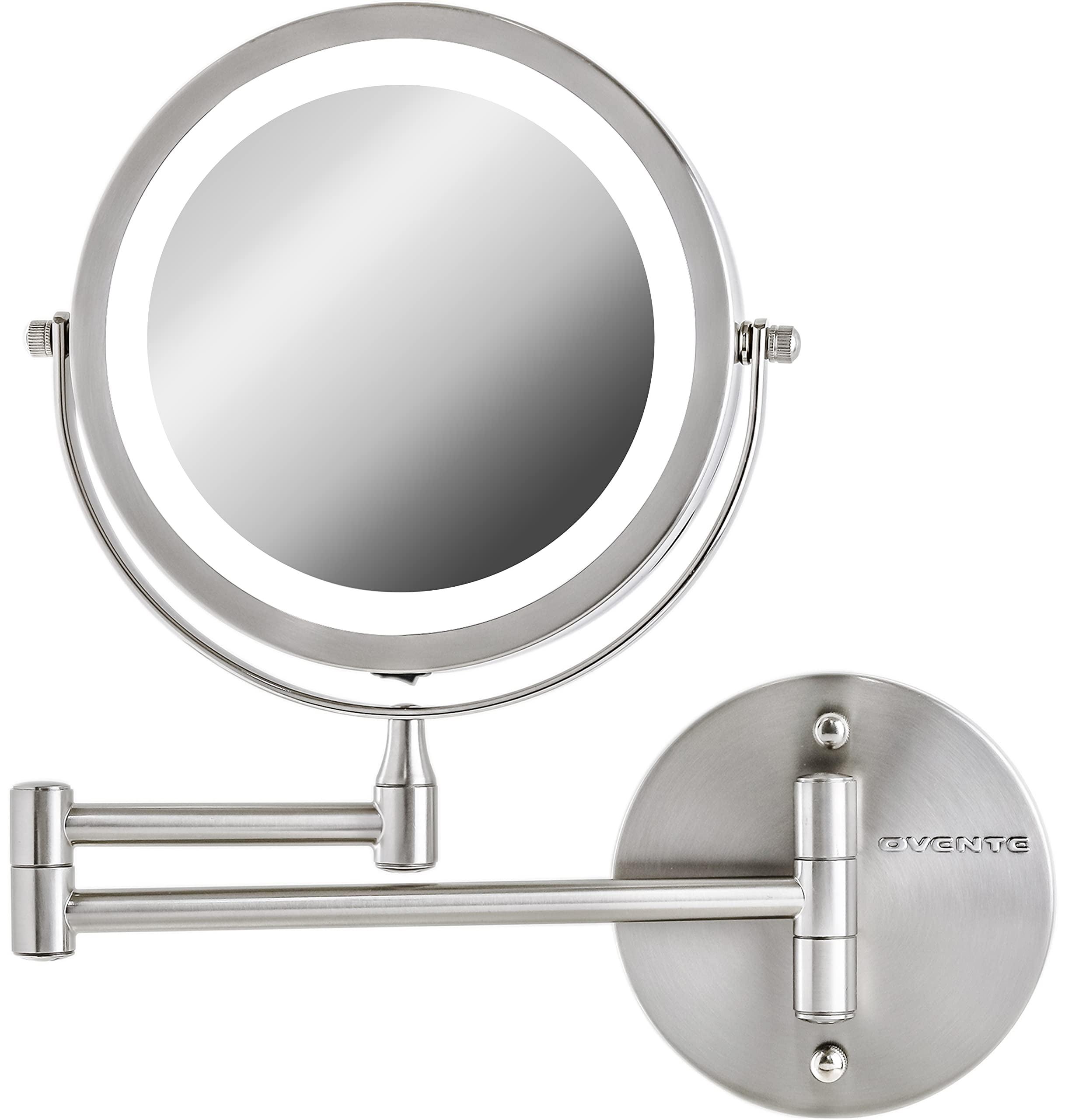 Nickel Brushed 11.6" Wall Mounted LED Magnifying Mirror