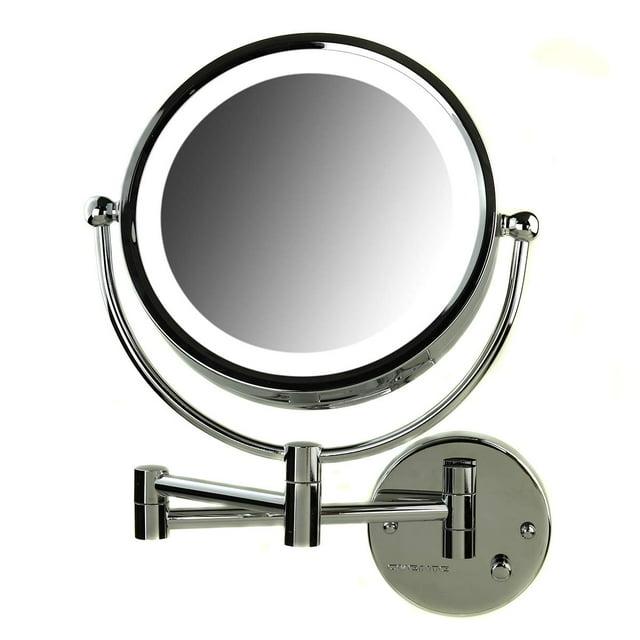Ovente Wall Mounted Vanity Makeup Mirror 8.5 Inch with 7X Magnification and Natural LED Lights, Double-Sided with Hardwired Electrical Connection