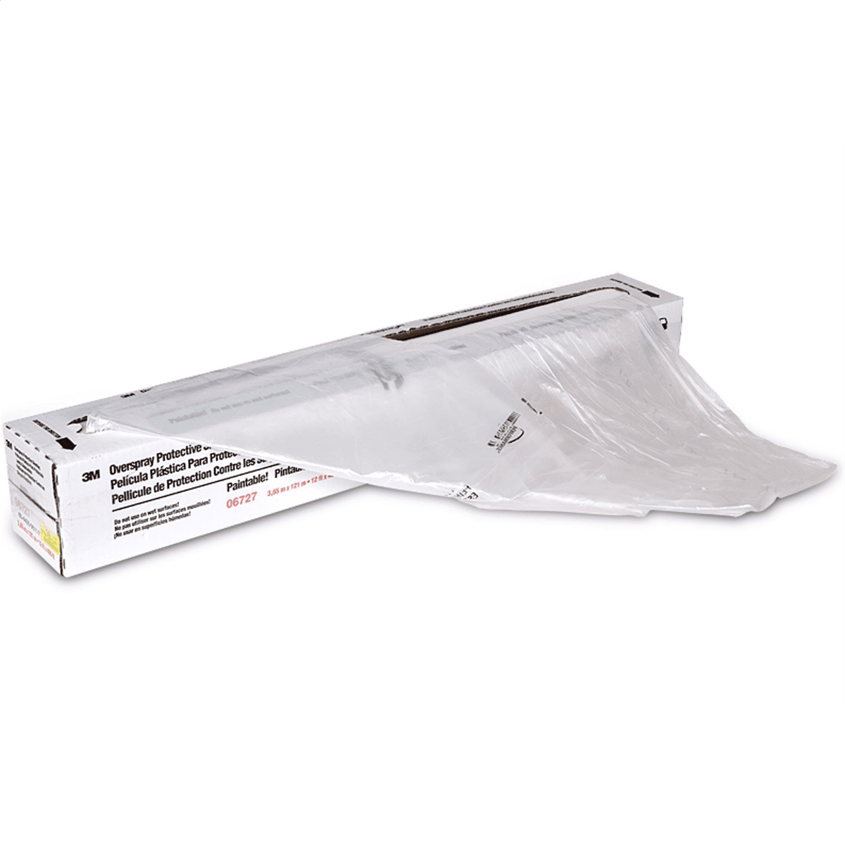 3M Clear Tear-Resistant Overspray Protective Sheeting, 12' x 400'