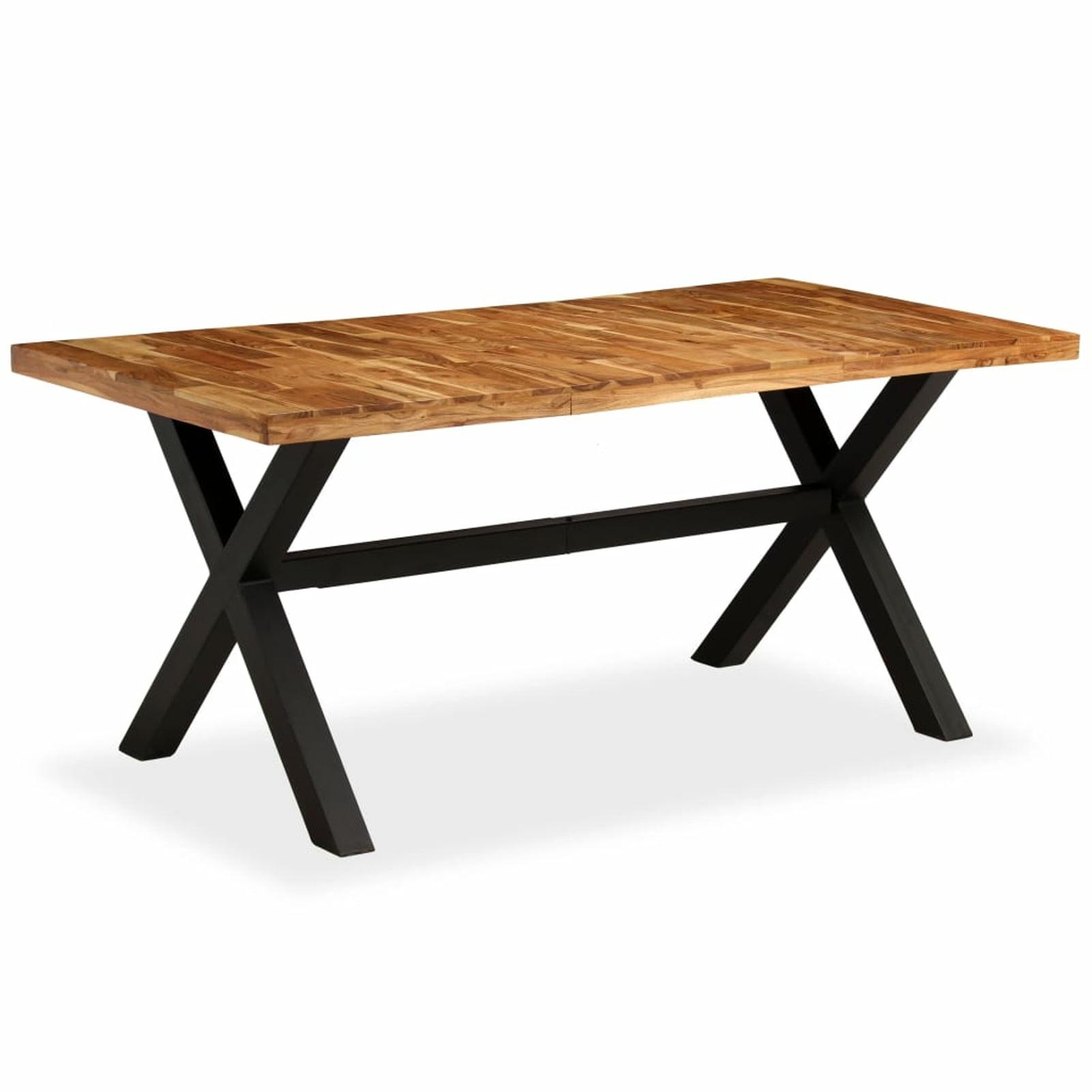 vidaXL Dining Table Kitchen Dining Room Table Solid Acacia and Mango Wood