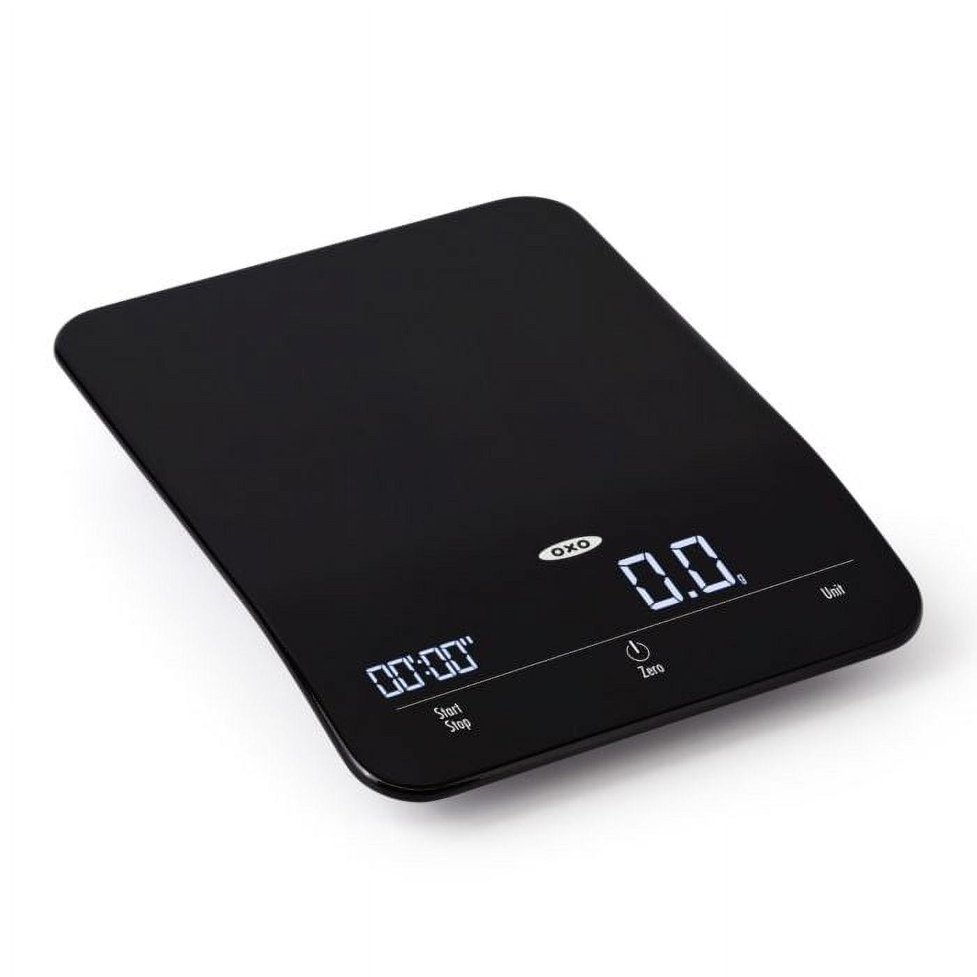 Black Digital Precision Kitchen Scale with Timer