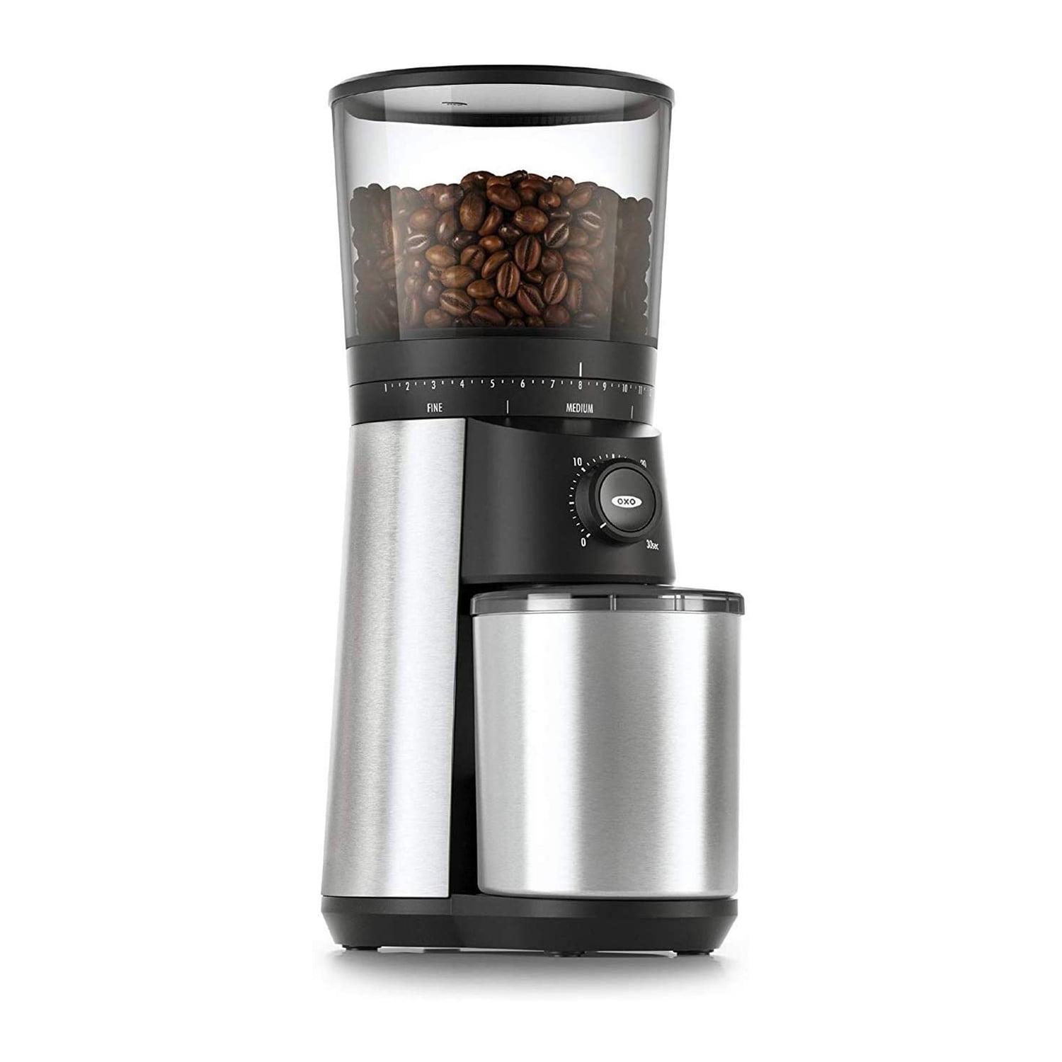 Silver Stainless Steel Conical Burr Coffee Grinder