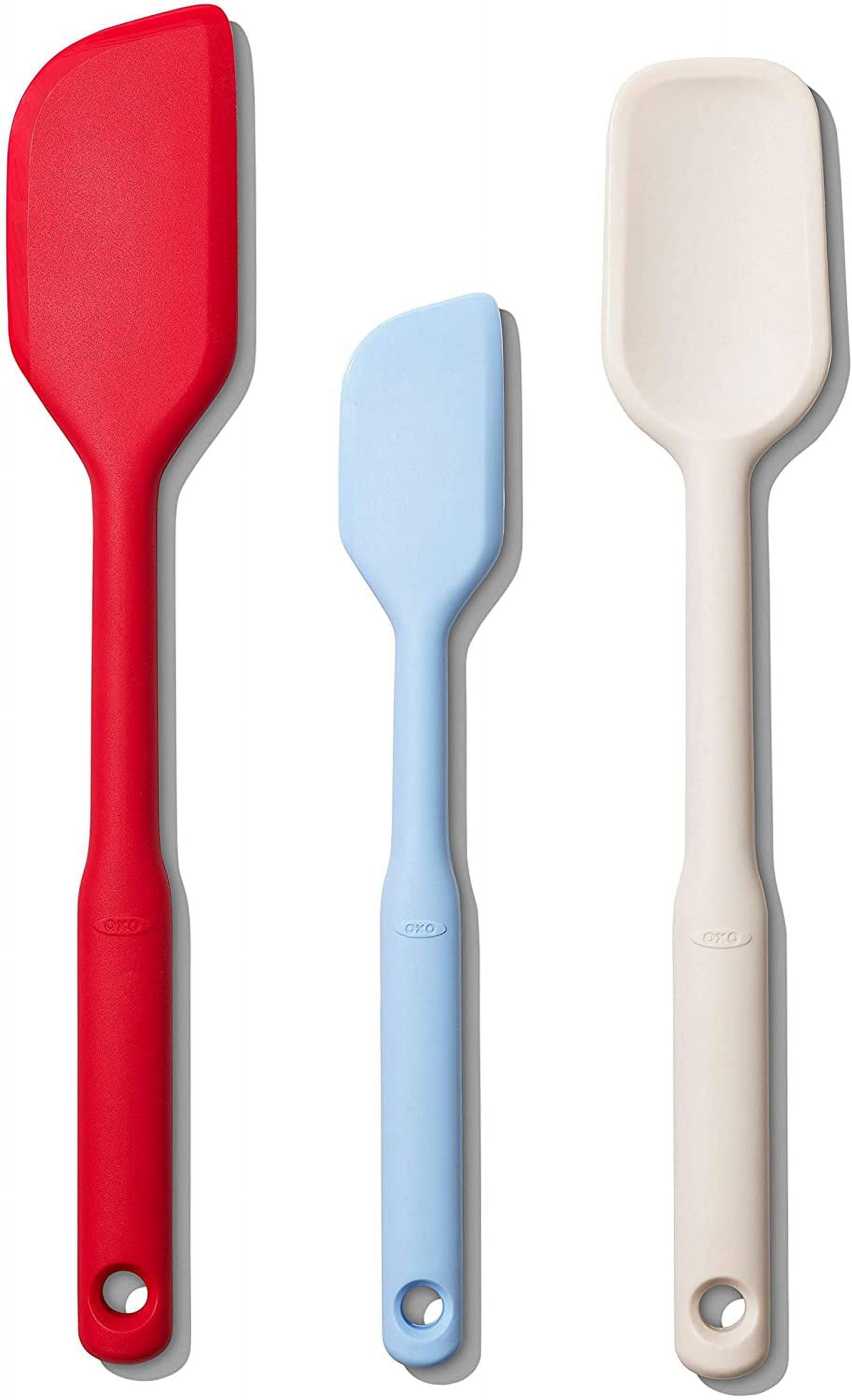 Multicolor Silicone 3-Piece Spatula Set with Non-Slip Handles