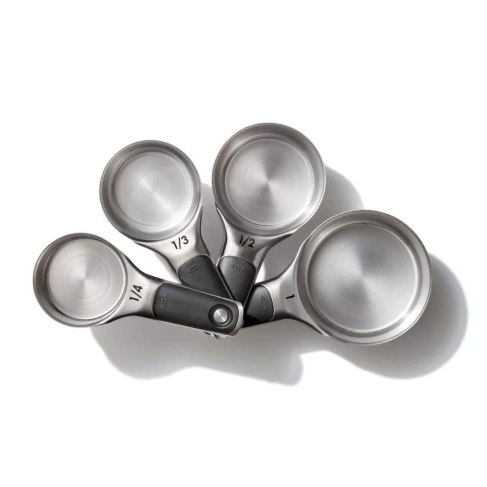 OXO 4pc Stainless Steel Magnetic Measuring Cups Set Black: Nesting Design, Dishwasher-Safe, Includes 1 Cup to 1/4 Cup