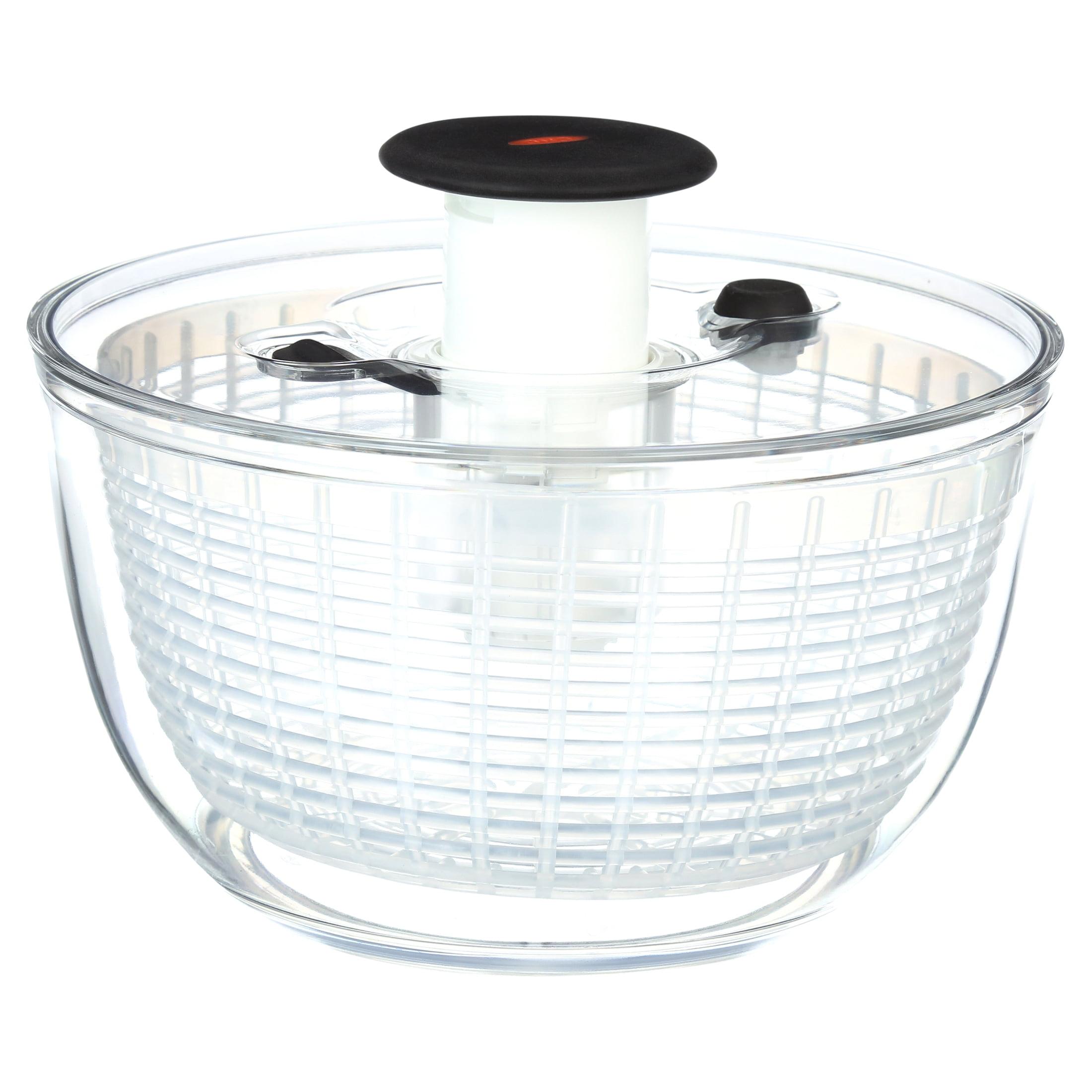 OXO Little Salad And Herb Spinner: Small Dishwasher-Safe Lettuce Spinner, 2.9 Qt Capacity, Stainless Steel & Plastic