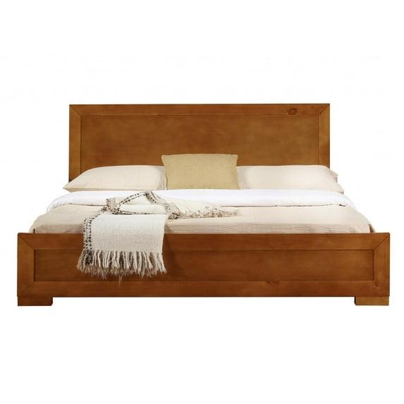 Oak Wood Queen Platform Bed