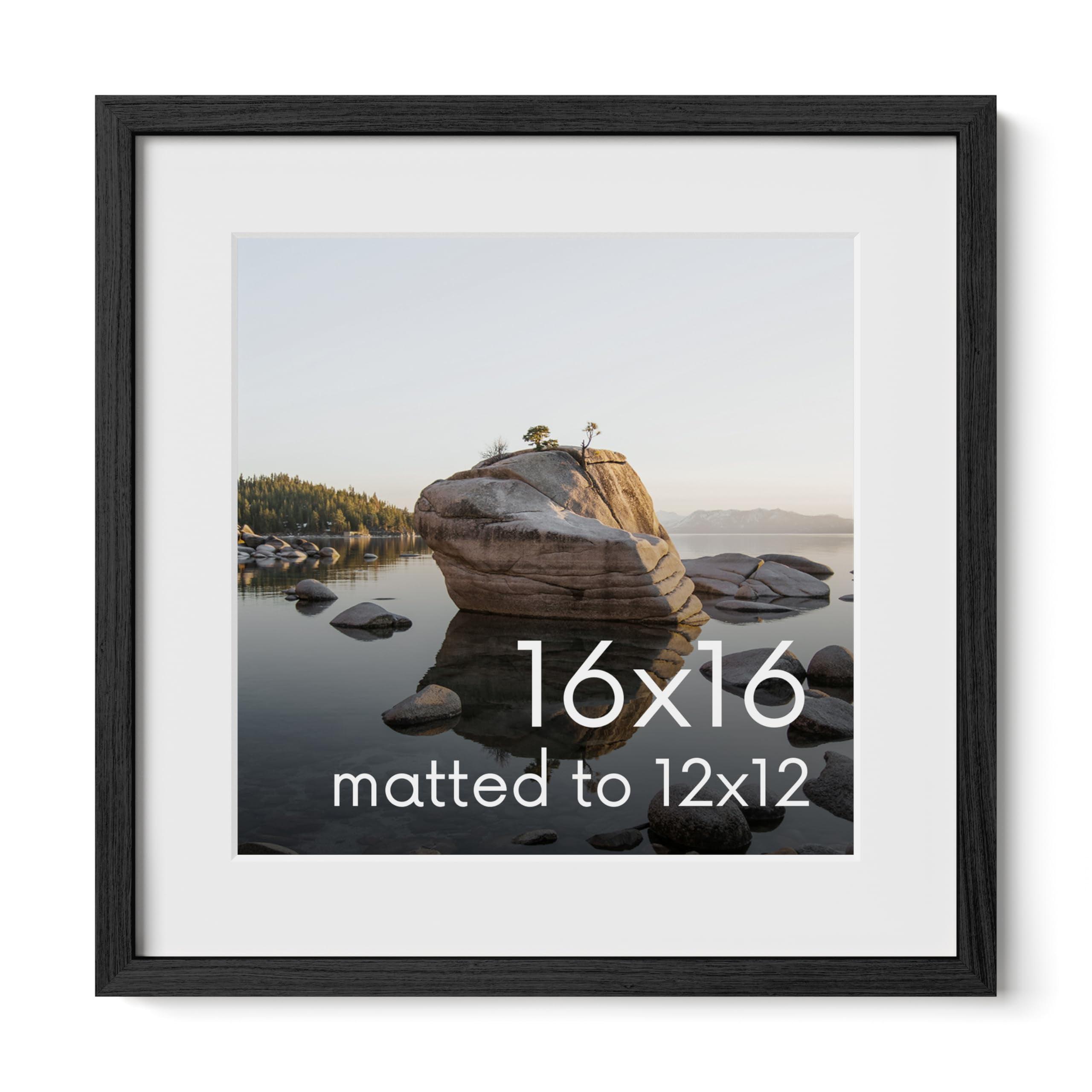 Black Oak 16x16 Picture Frame with Real Glass