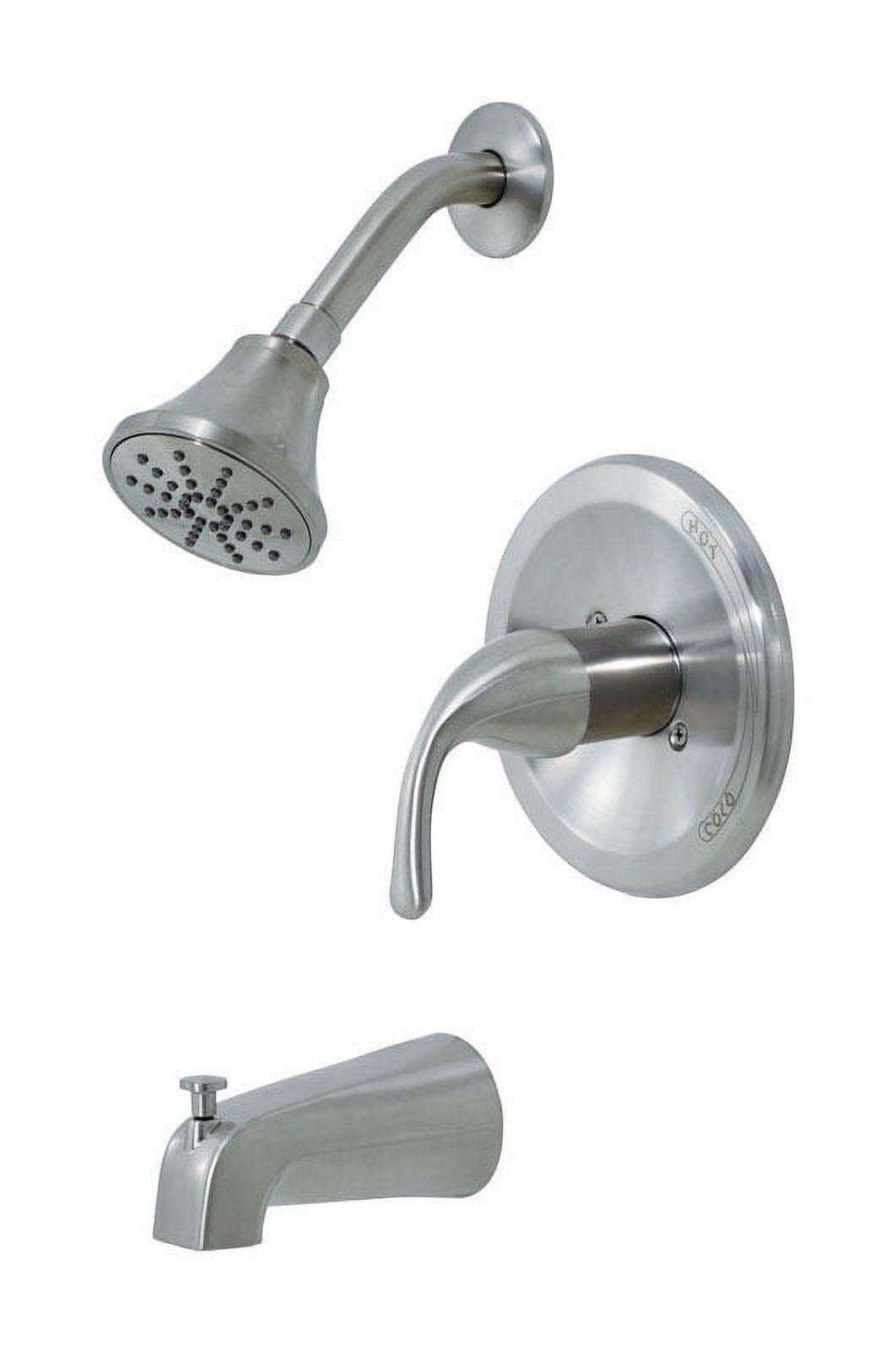 Brushed Nickel Single Handle Tub and Shower Faucet Set