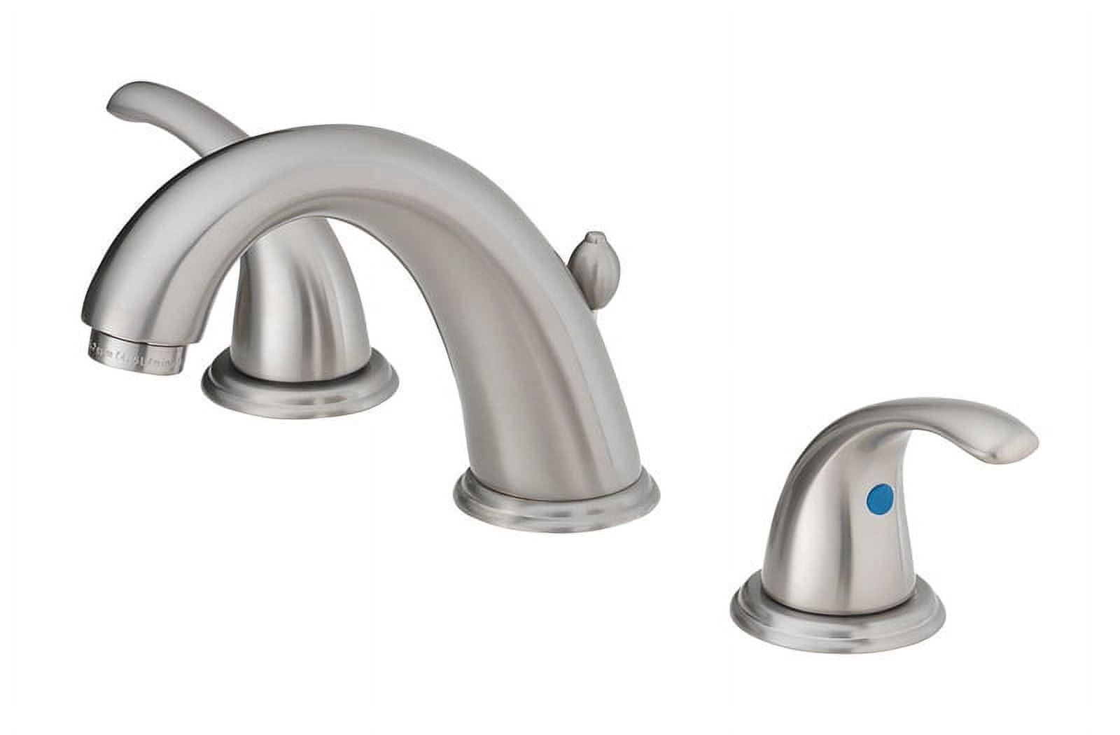 OakBrook Coastal Brushed Nickel High-Arc Widespread Bathroom Faucet